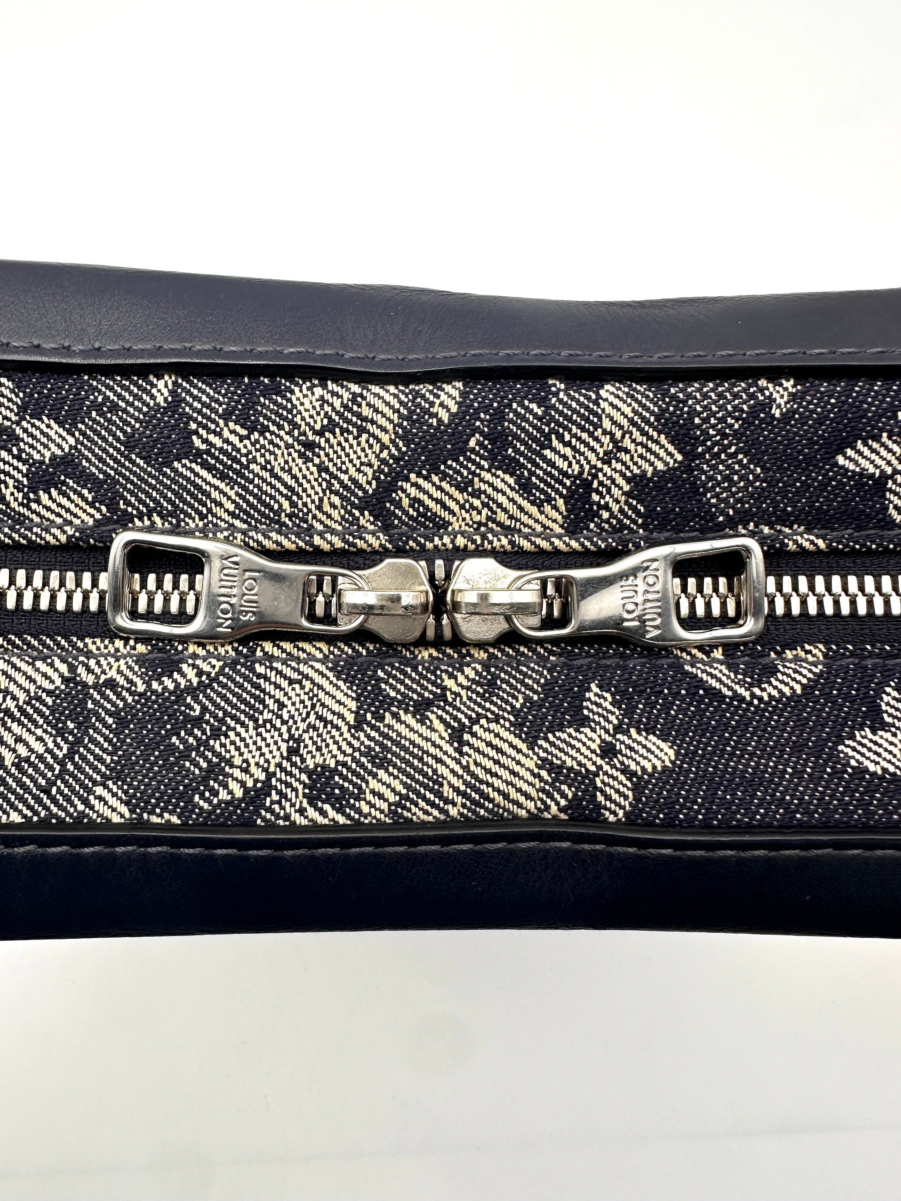 Louis Vuitton Soft Trunk Navy Monogram Tapestry Shoulder Bag LV2143