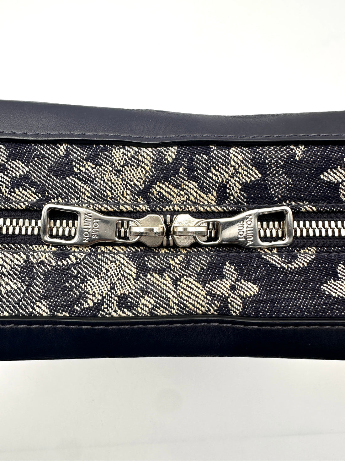Louis Vuitton Soft Trunk Navy Monogram Tapestry Shoulder Bag LV2143