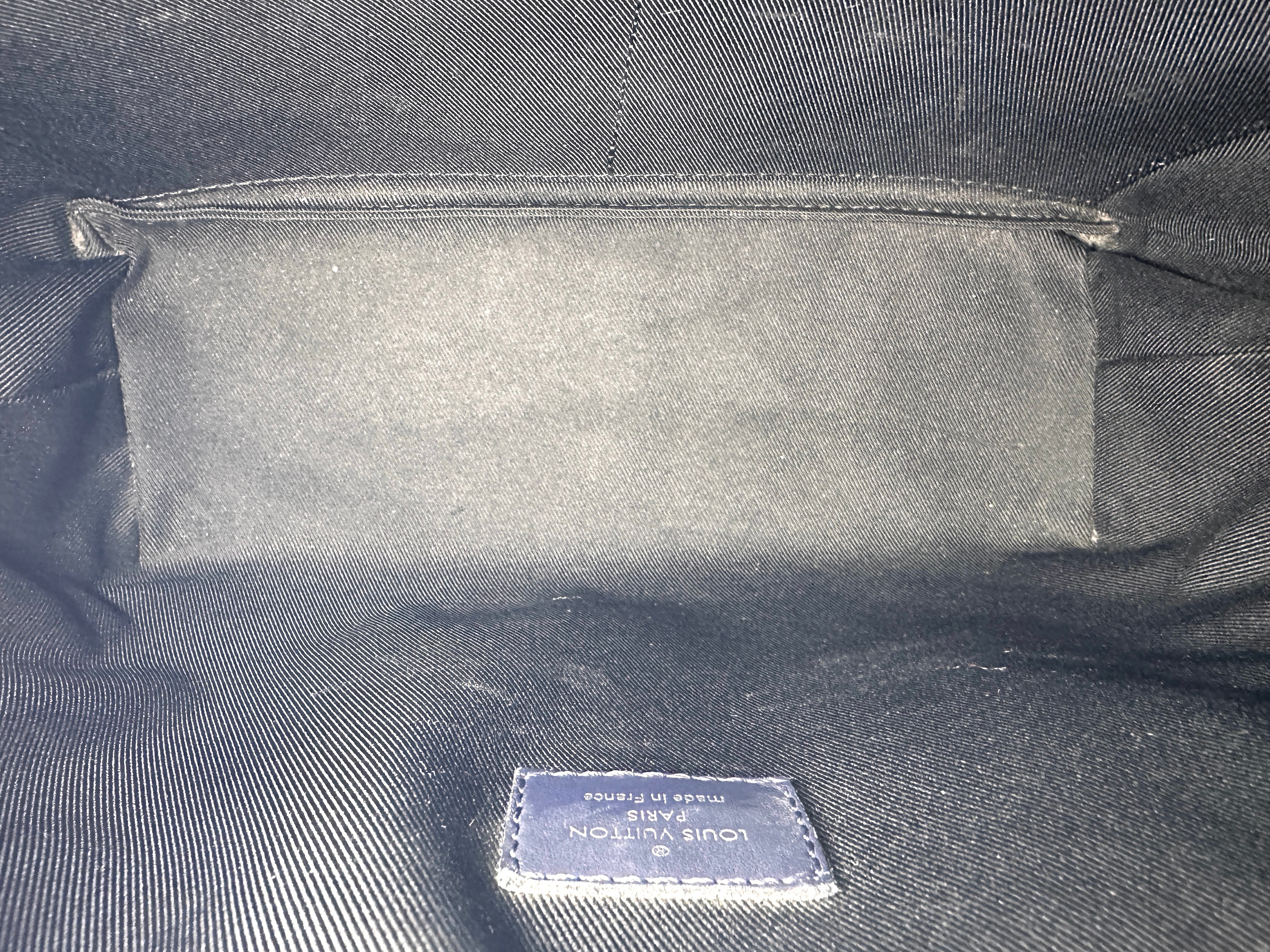 Louis Vuitton Soft Trunk Navy Monogram Tapestry Shoulder Bag LV2143