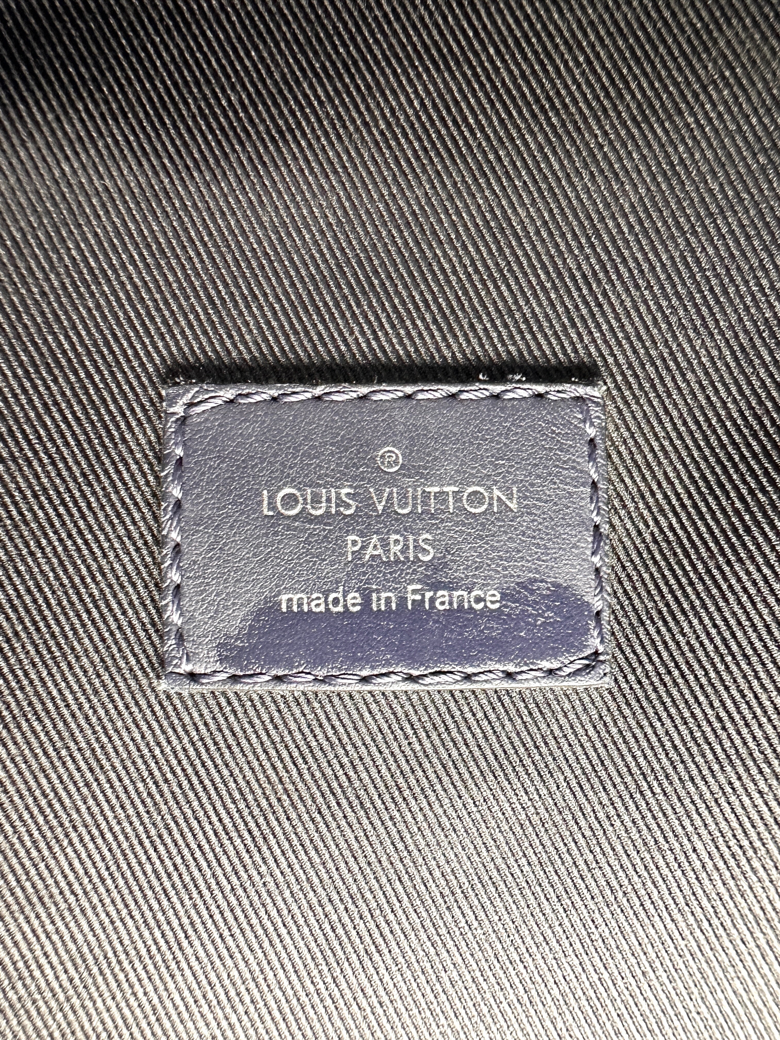 Louis Vuitton Soft Trunk Navy Monogram Tapestry Shoulder Bag LV2143