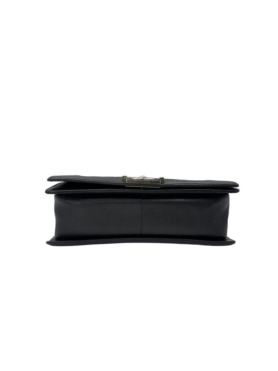 Chanel LeBoy Black Quilted Calfskin Medium Size Flap Bag With Silver Buckle(18***19) CC1544