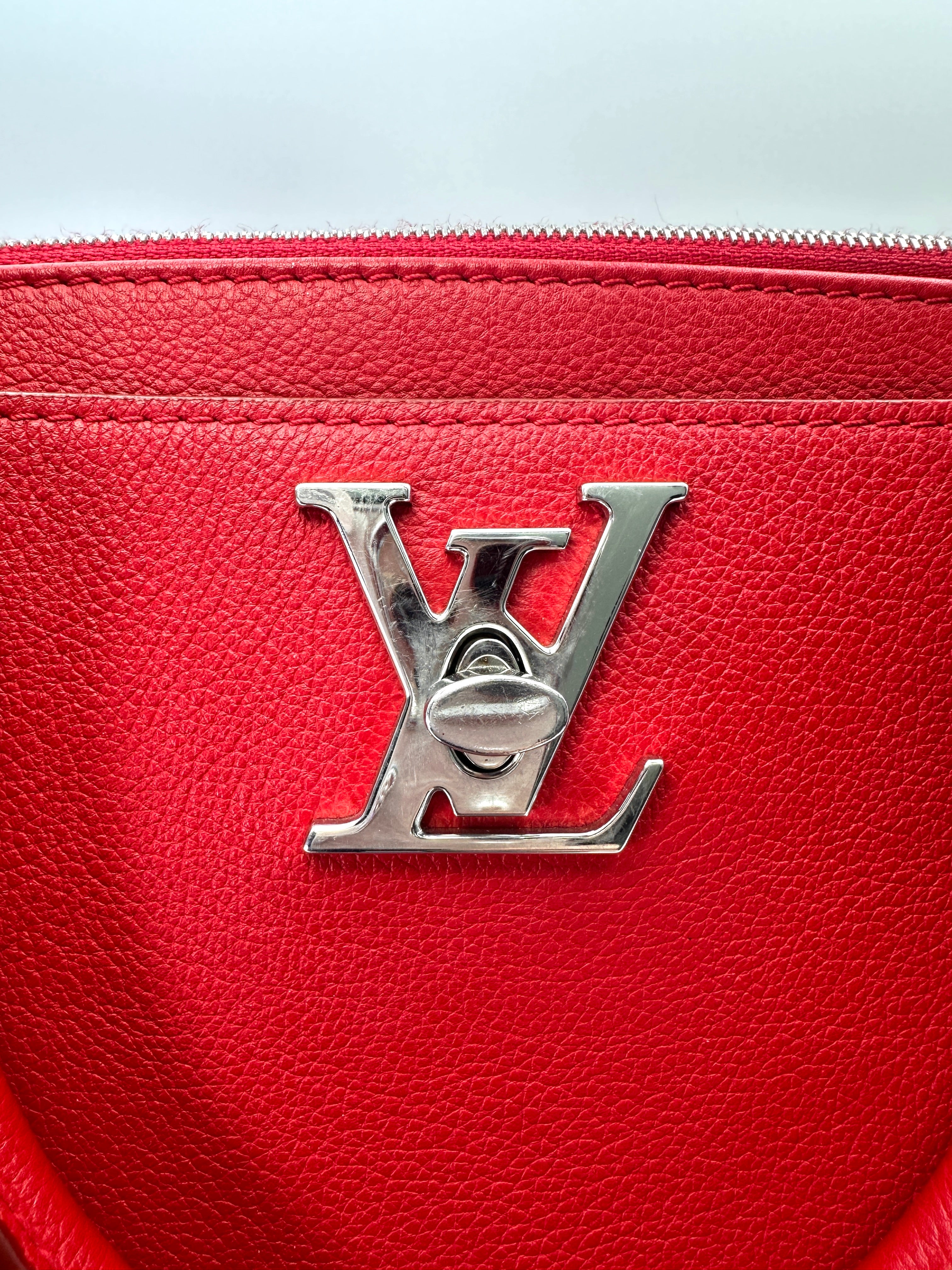 Louis Vuitton Lockmeto Red Calfskin Tote Handle Bag LV2148