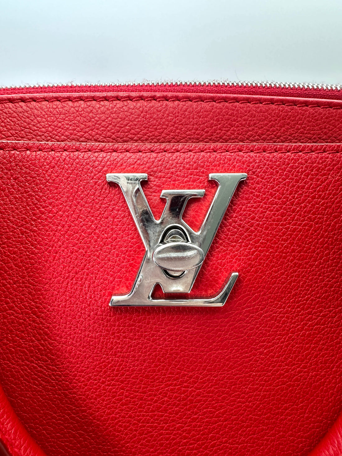 Louis Vuitton Lockmeto Red Calfskin Tote Handle Bag LV2148