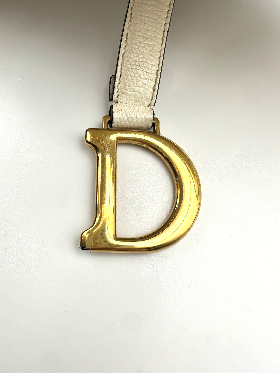 Christian Dior White Leather Small Size Saddle Bag DR557
