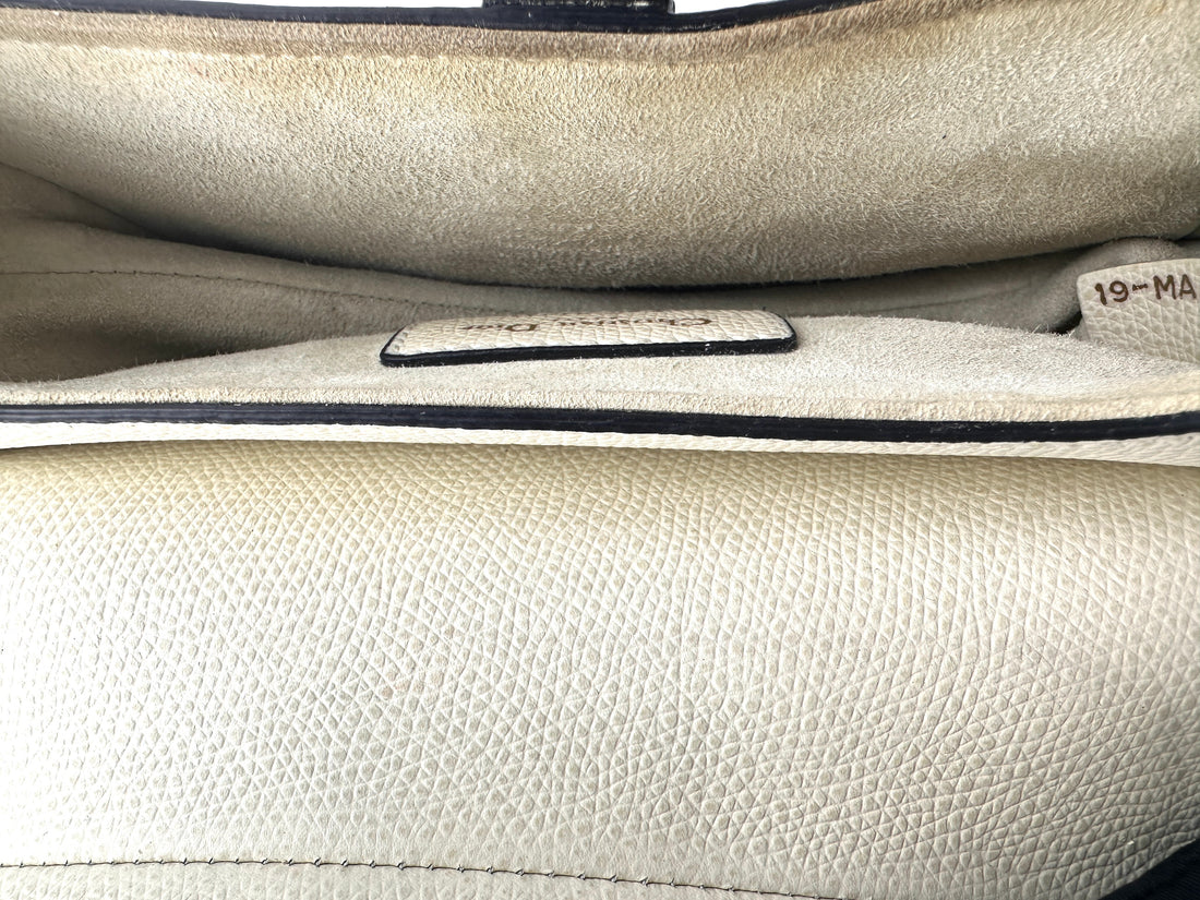 Christian Dior White Leather Small Size Saddle Bag DR557