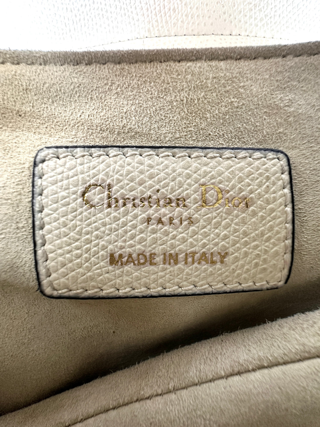 Christian Dior White Leather Small Size Saddle Bag DR557
