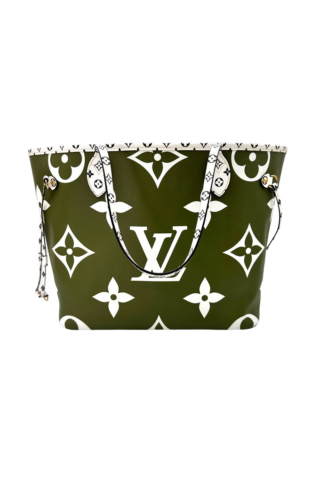 Louis Vuitton Summer 2019 Neverfull MM Green/White Giant Monogram Leather Handle Bag LV2150