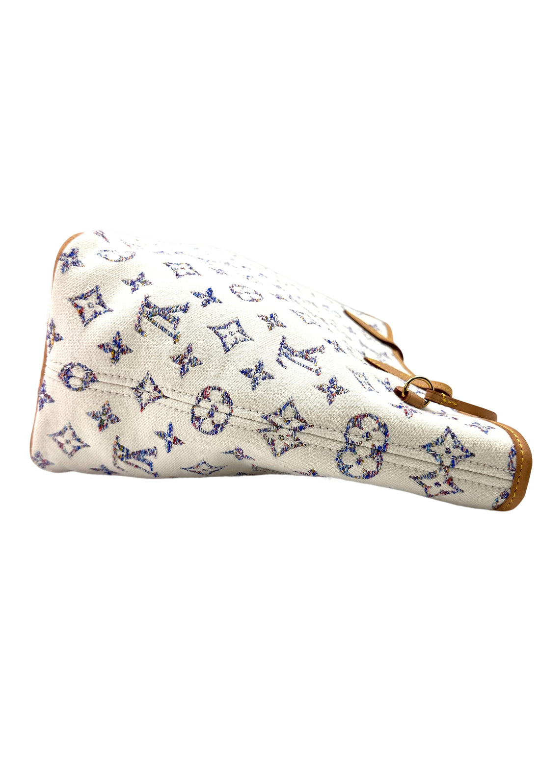 Louis Vuitton Nautical Neverfull MM White/Blue Monogram Jacquard Handle Bag With Pouch LV2154