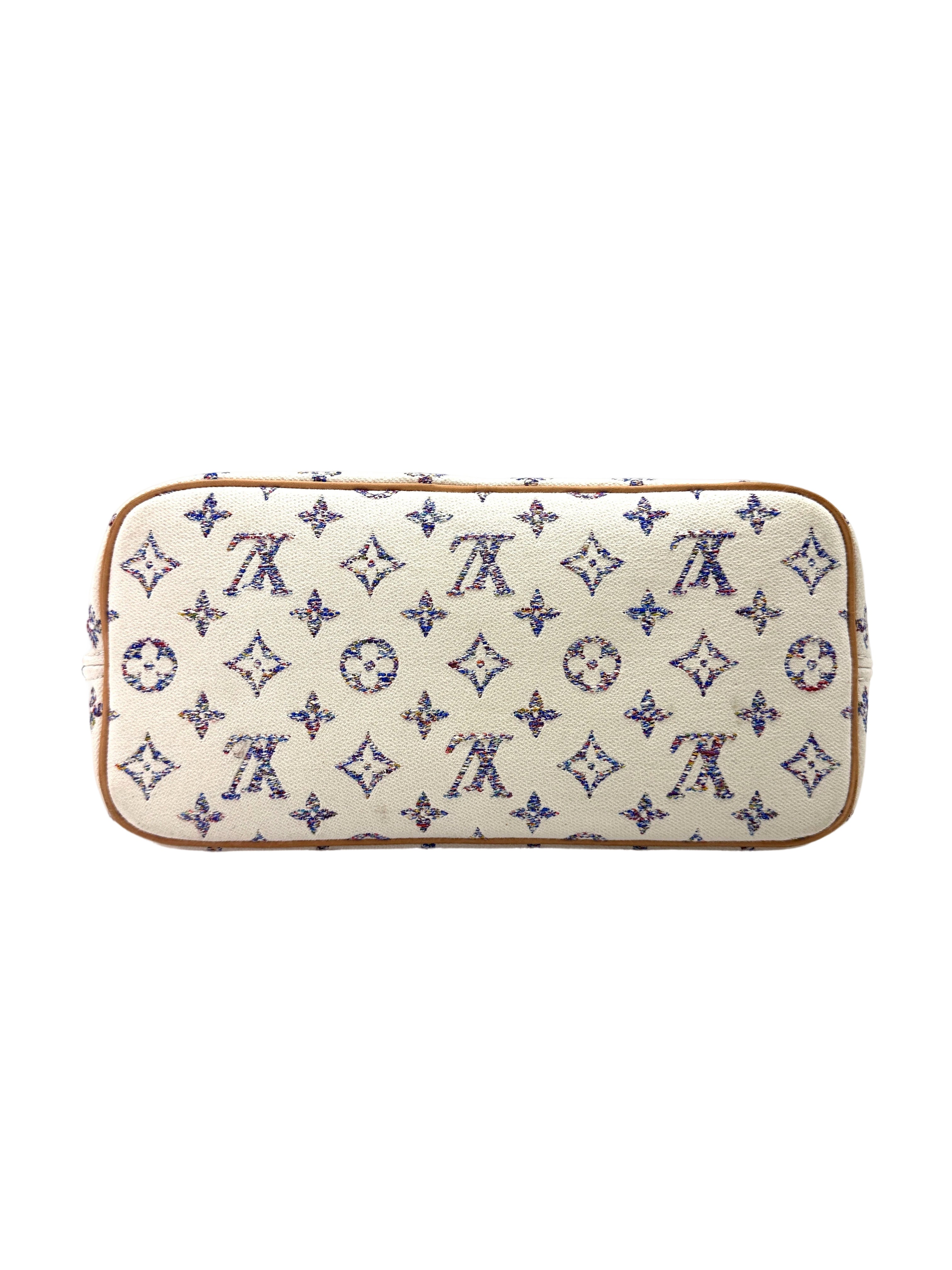 Louis Vuitton Nautical Neverfull MM White/Blue Monogram Jacquard Handle Bag With Pouch LV2154