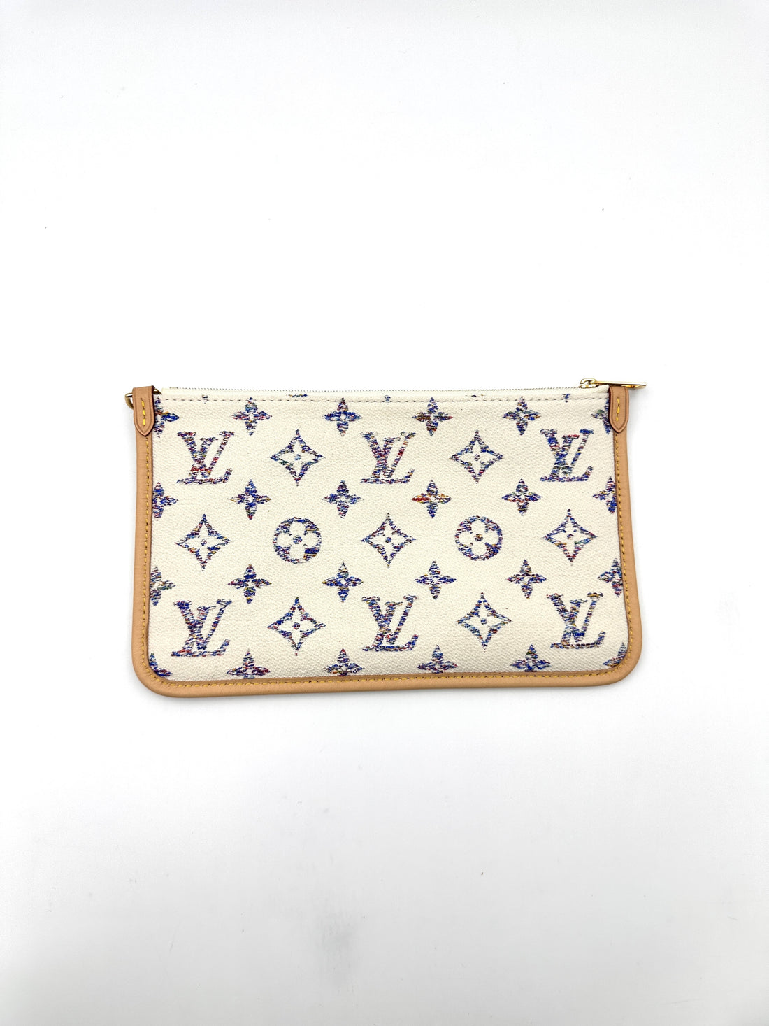 Louis Vuitton Nautical Neverfull MM White/Blue Monogram Jacquard Handle Bag With Pouch LV2154