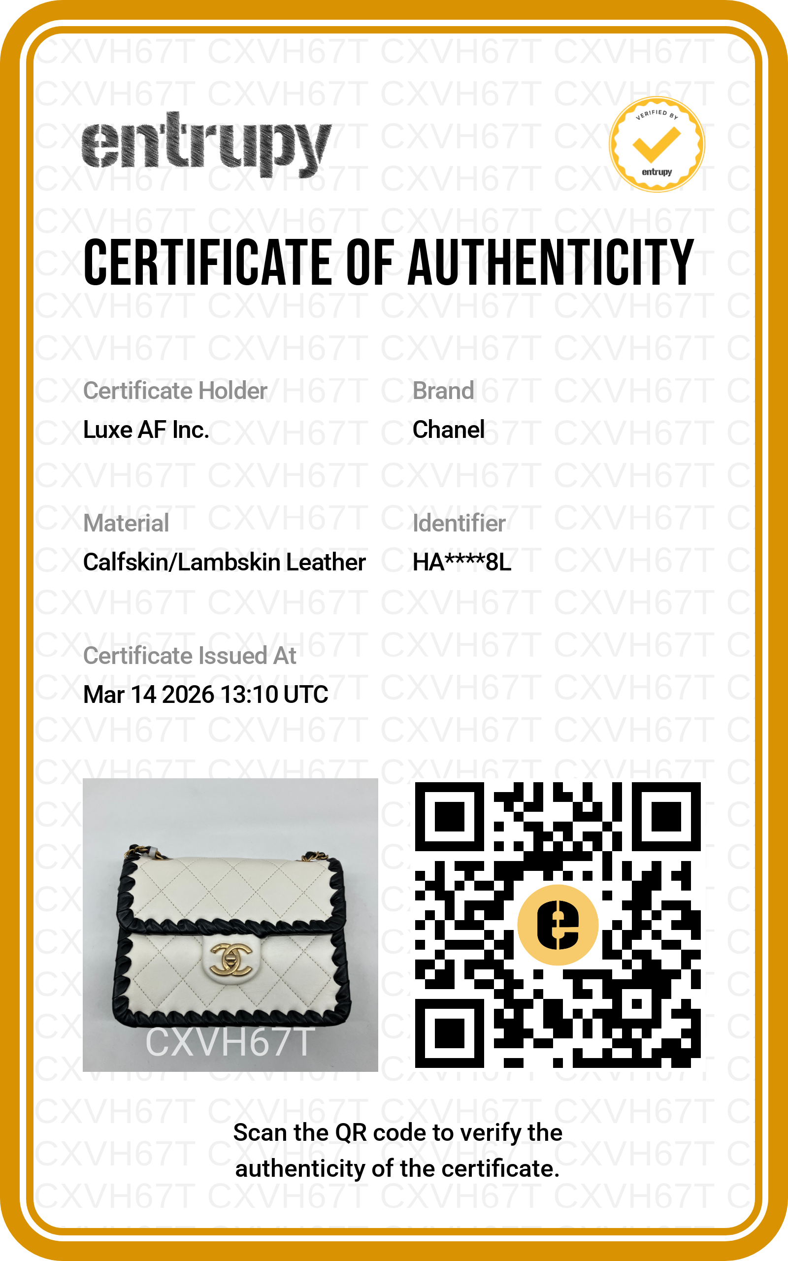 Chanel 22C White Quilted Leather Flap Bag With Black Braided(HA***8L) IRIS075
