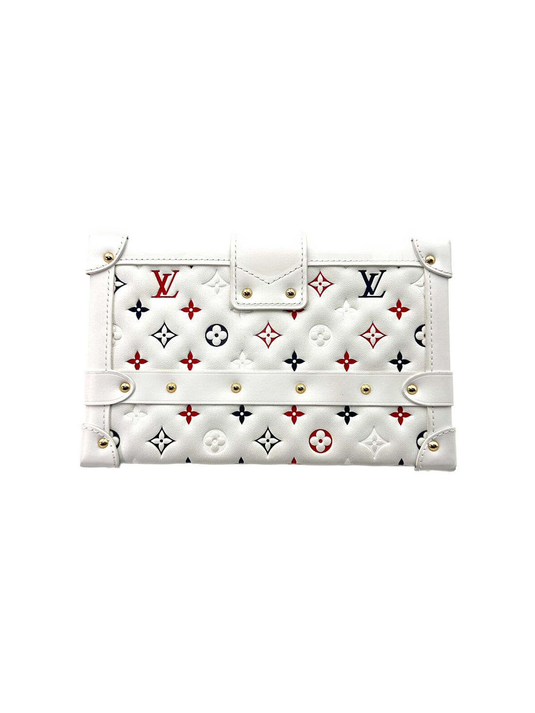 Louis Vuitton x Takashi Murakami Petite Malle Multicolor White Leather Trunk Bag LV2169