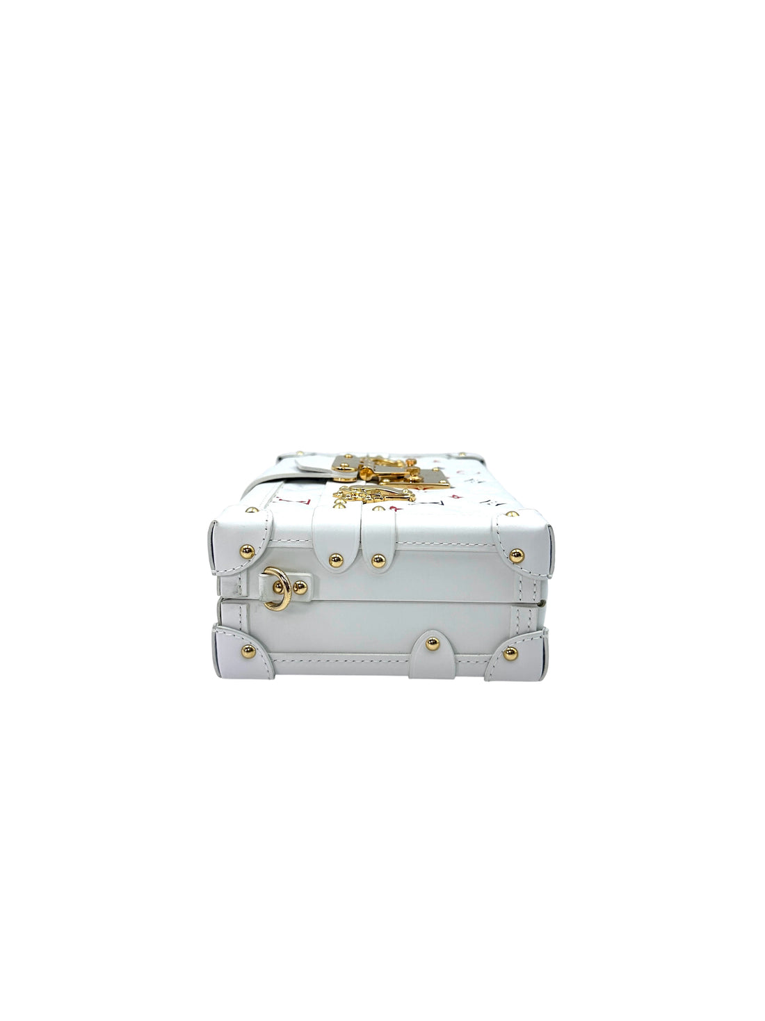 Louis Vuitton x Takashi Murakami Petite Malle Multicolor White Leather Trunk Bag LV2169