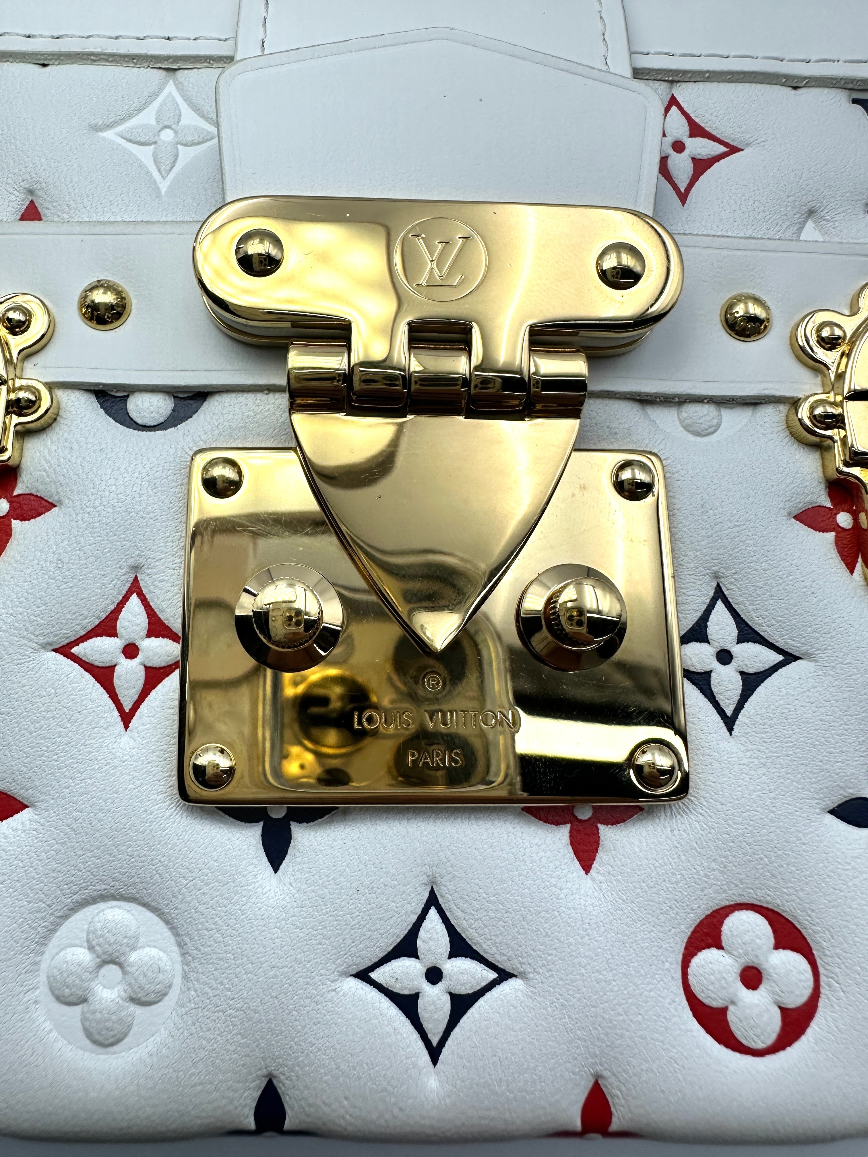 Louis Vuitton x Takashi Murakami Petite Malle Multicolor White Leather Trunk Bag LV2169
