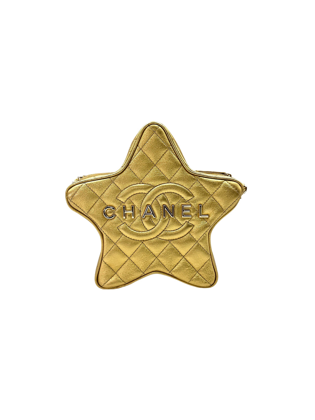 Chanel 24C Walk Of Fame Star Yellow Quilted Leather Chain Bag(KG***85) CC1553