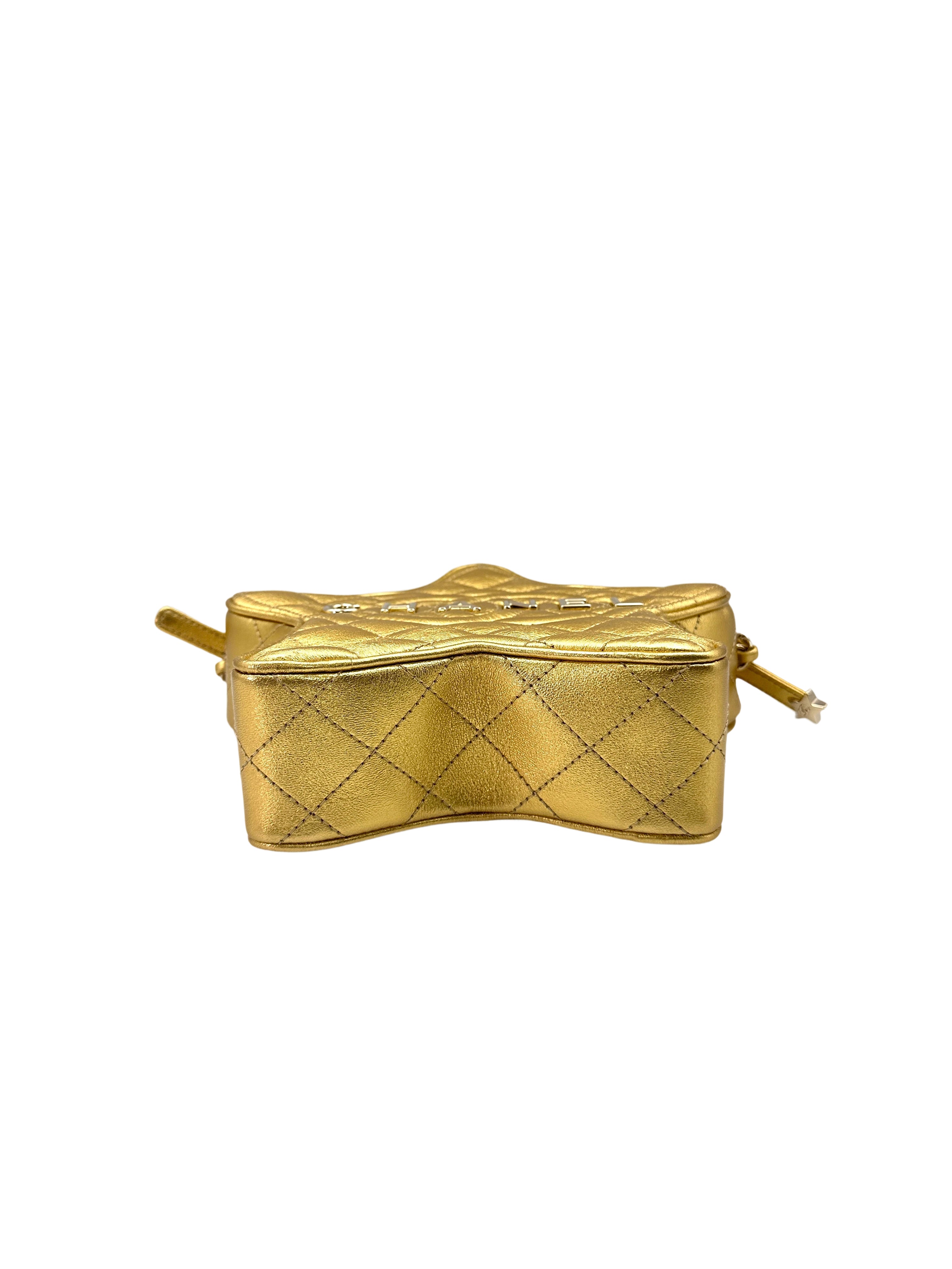 Chanel 24C Walk Of Fame Star Yellow Quilted Leather Chain Bag(KG***85) CC1553