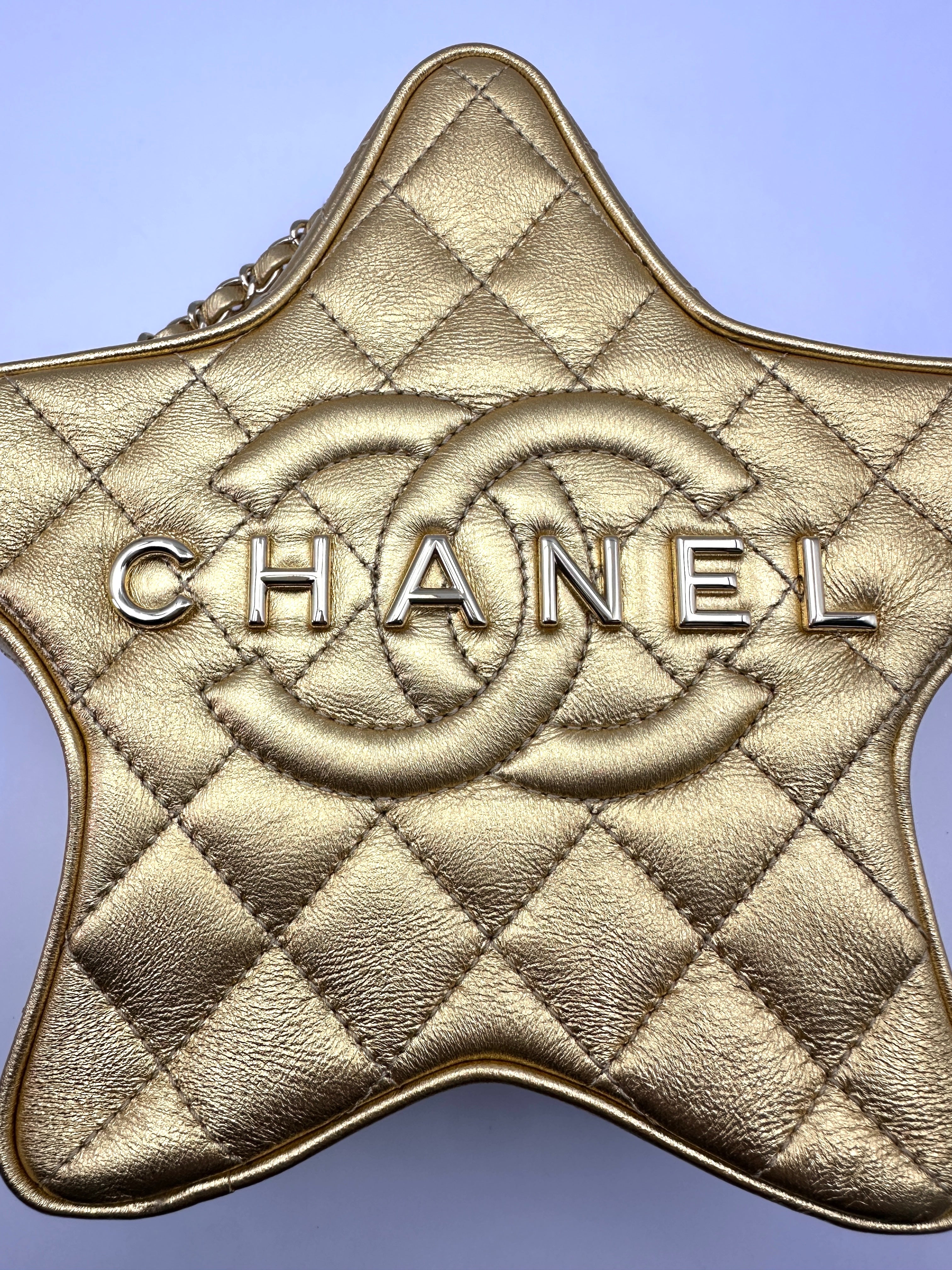 Chanel 24C Walk Of Fame Star Yellow Quilted Leather Chain Bag(KG***85) CC1553