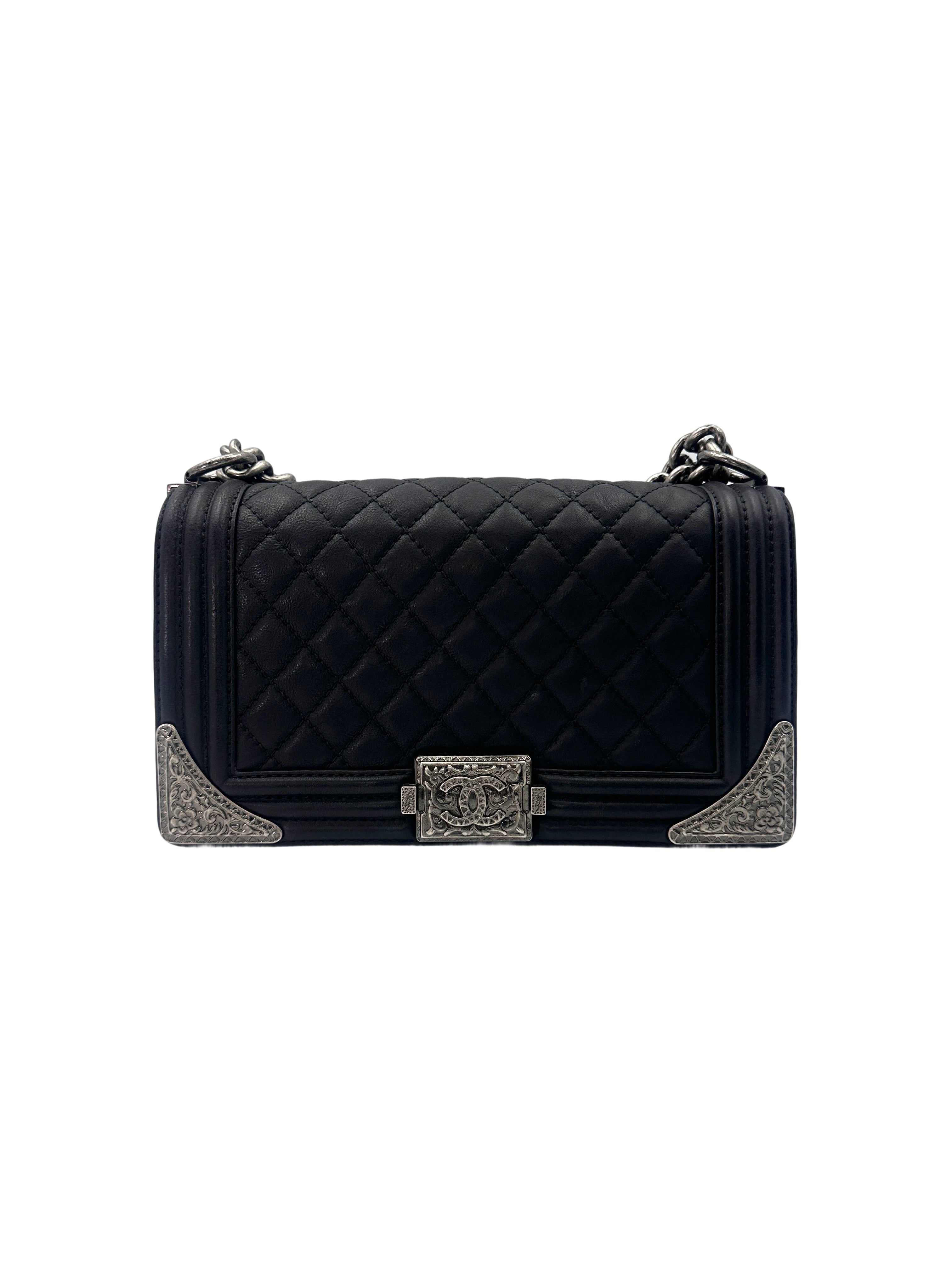 Chanel Paris-Dallas LeBoy Black Quilted Leather Flap Bag With Metal Adornments(19***26) CC1548
