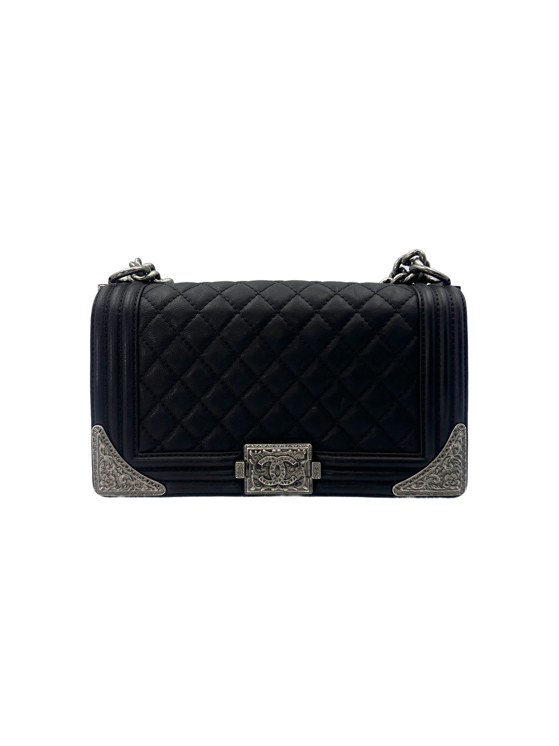 Chanel Paris-Dallas LeBoy Black Quilted Leather Flap Bag With Metal Adornments(19***26) CC1548