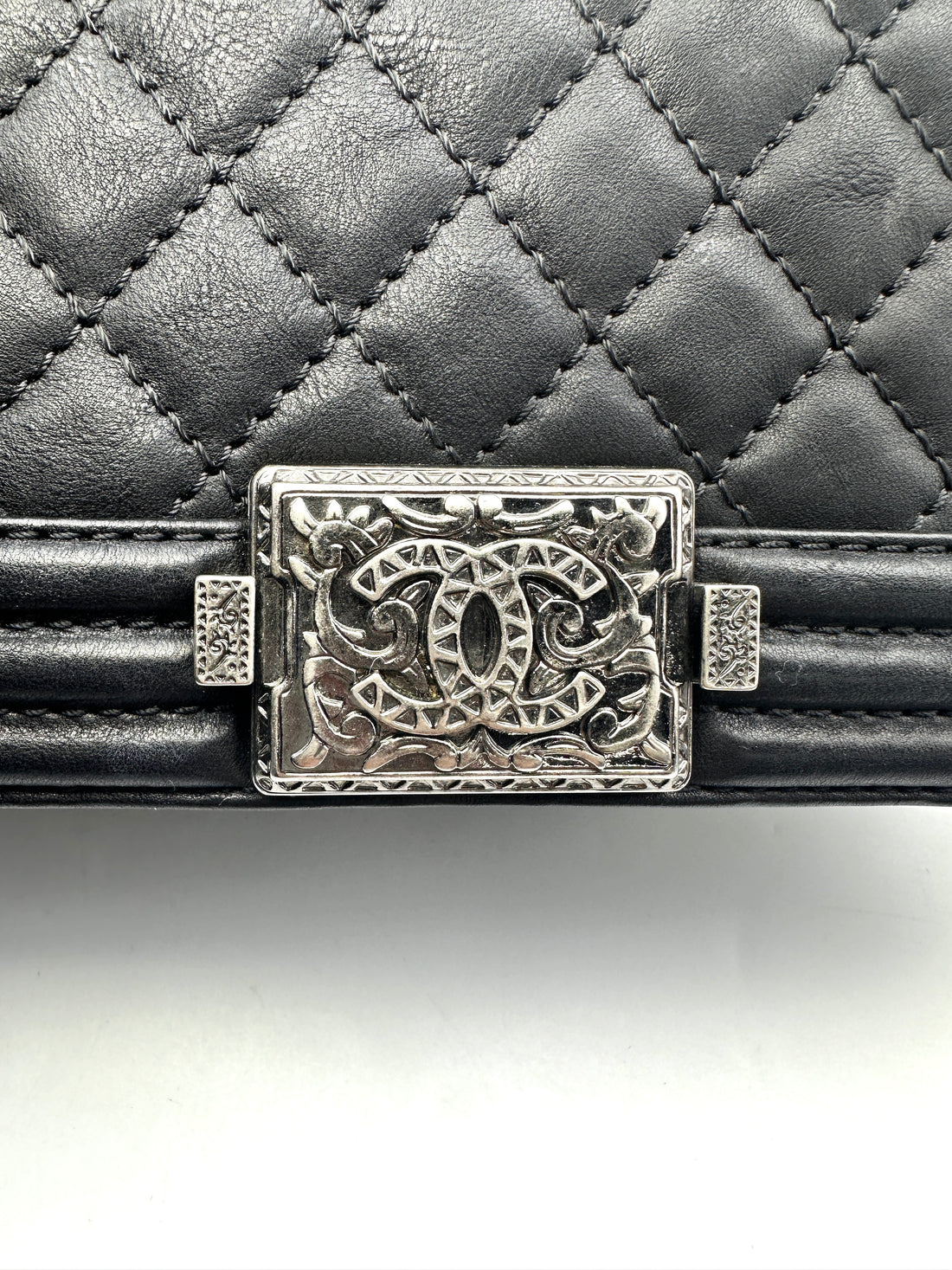 Chanel Paris-Dallas LeBoy Black Quilted Leather Flap Bag With Metal Adornments(19***26) CC1548