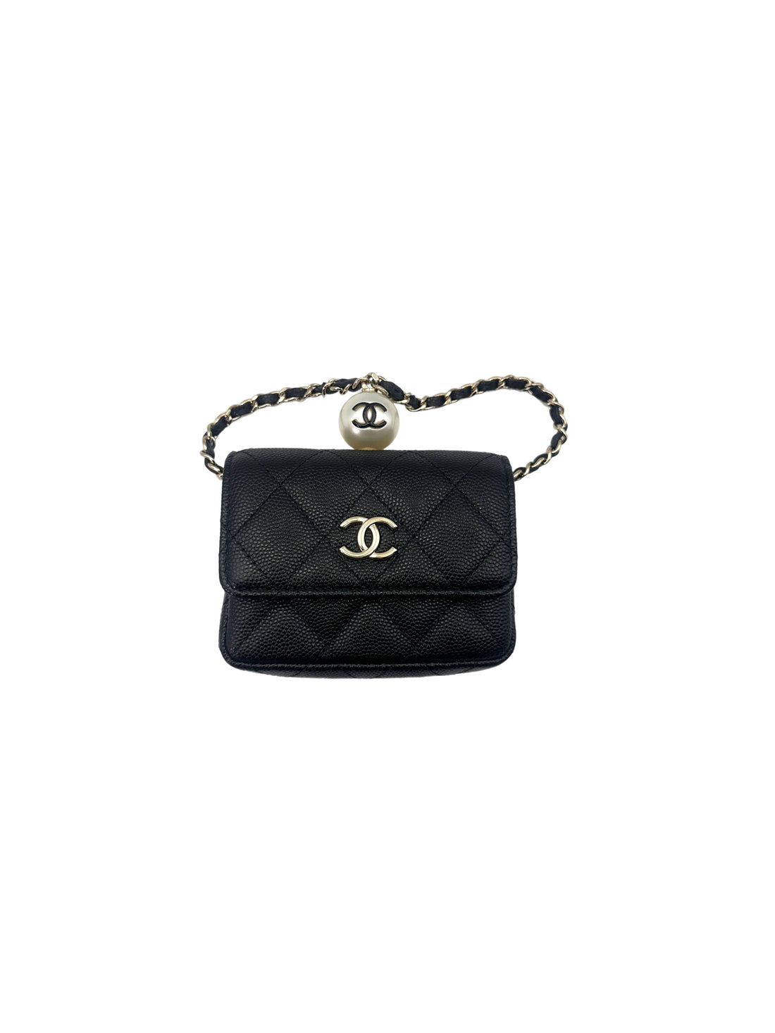 Chanel Black Quilted Leather Pearl Crush Flap Bag(31***75) CC1550