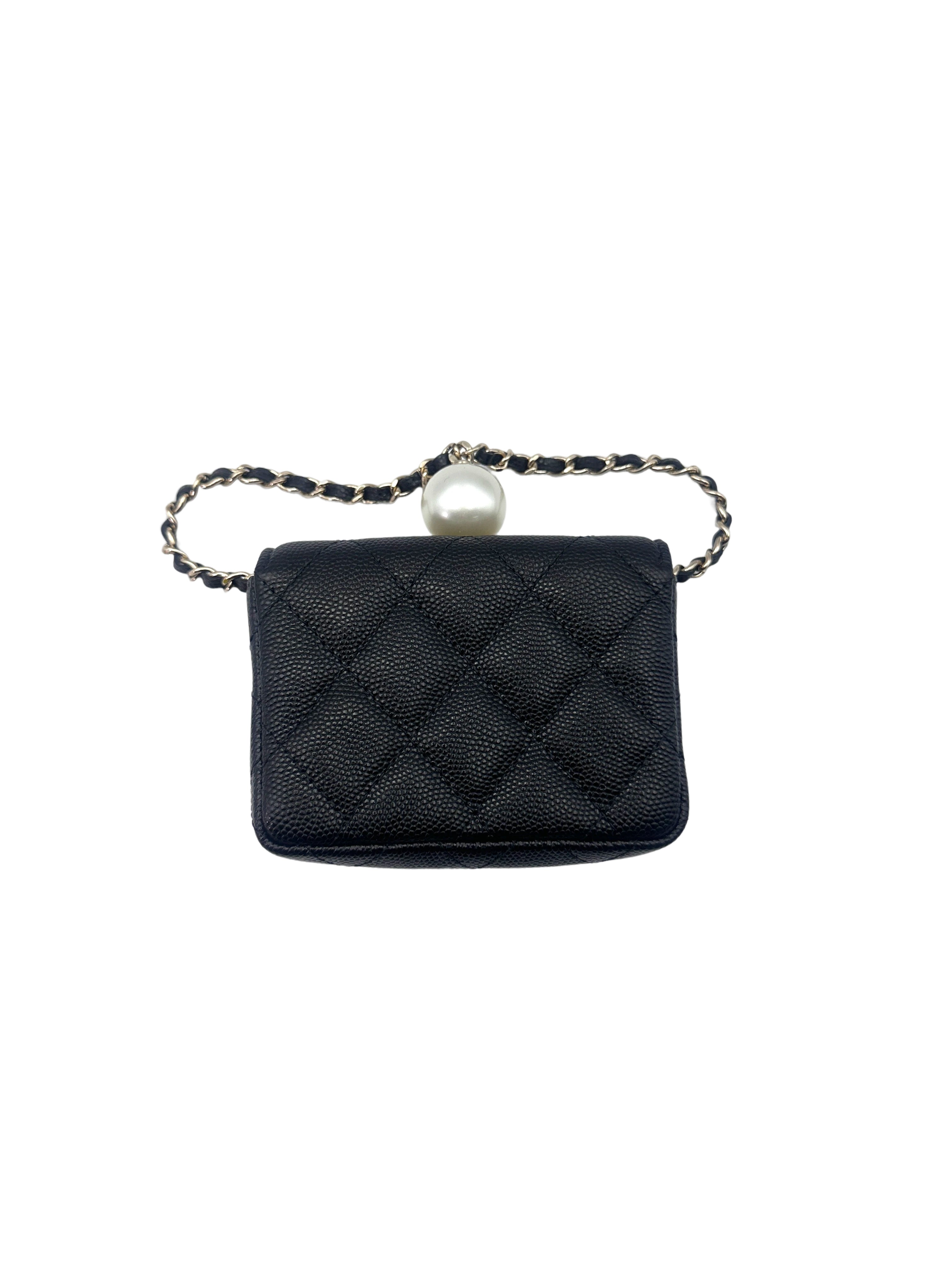 Chanel Black Quilted Leather Pearl Crush Flap Bag(31***75) CC1550