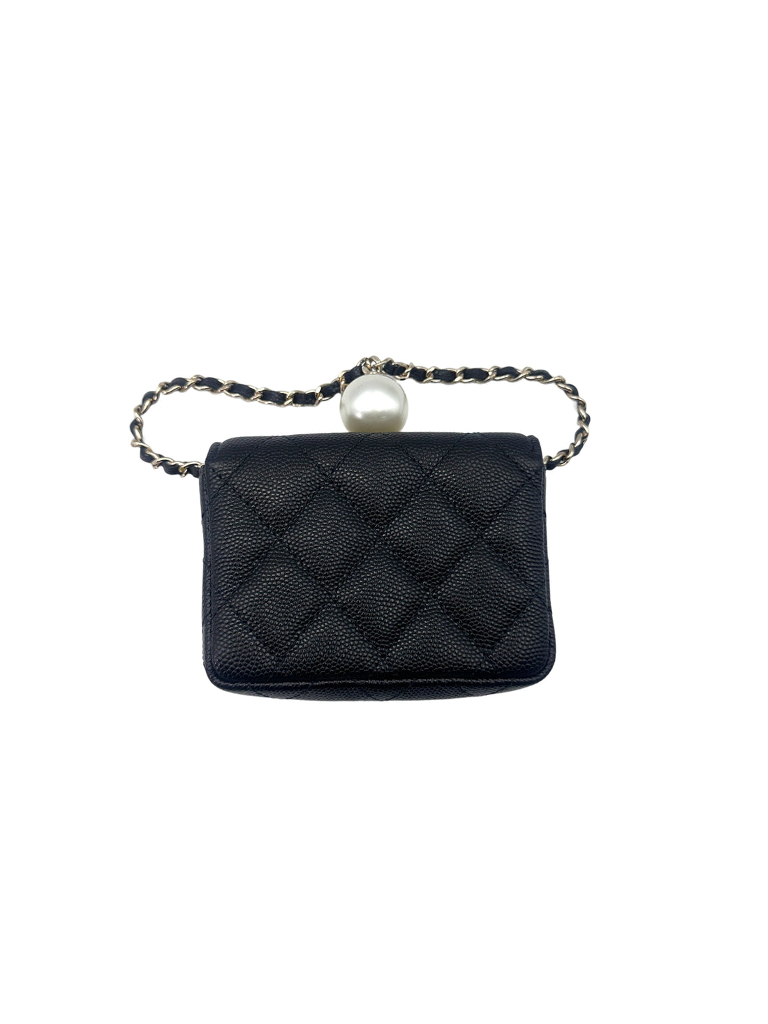 Chanel Black Quilted Leather Pearl Crush Flap Bag(31***75) CC1550