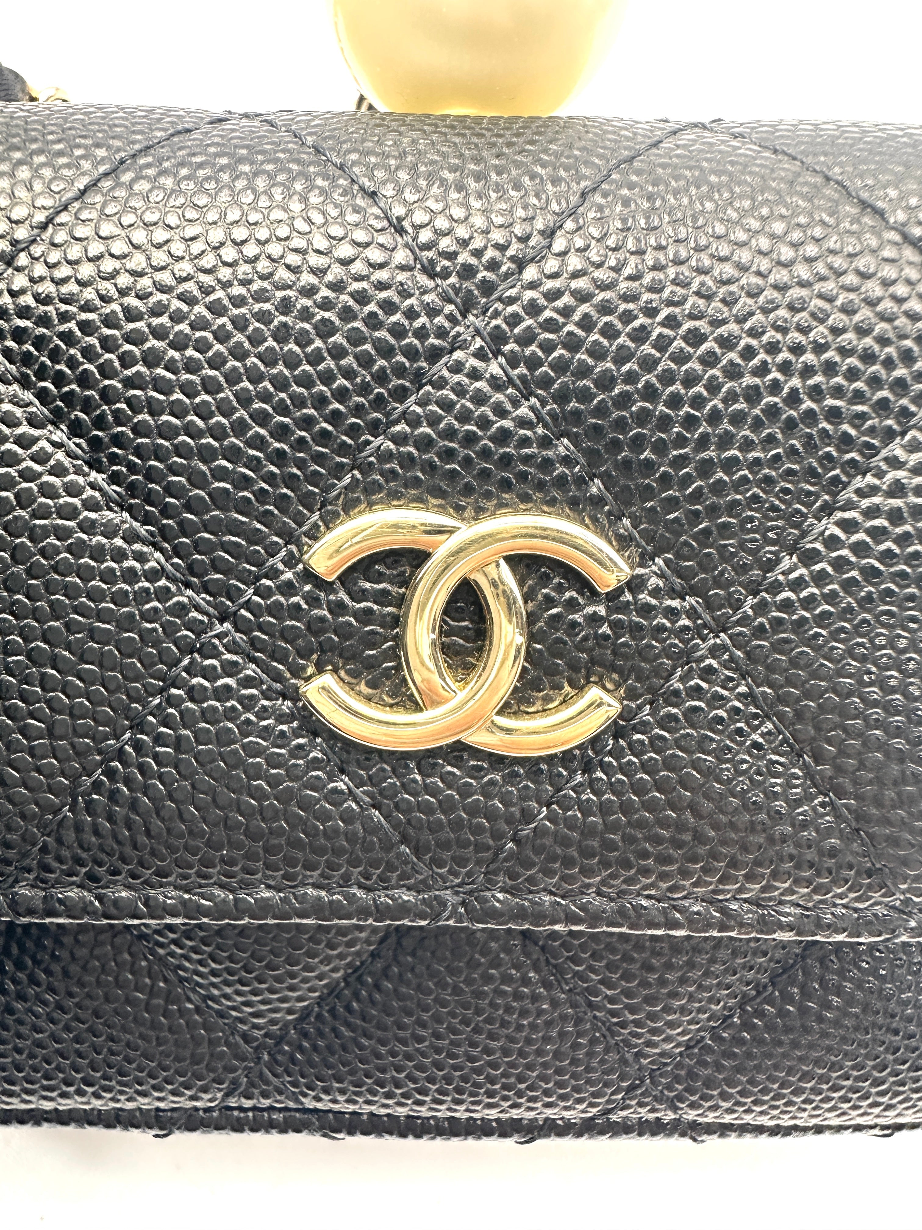 Chanel Black Quilted Leather Pearl Crush Flap Bag(31***75) CC1550