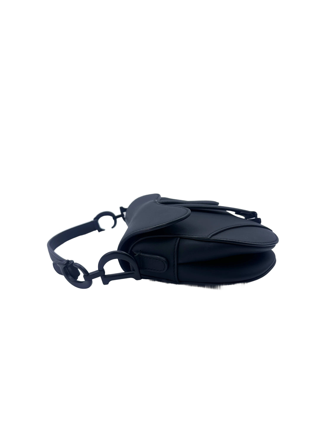 Christian Dior So Black Leather Small Size Saddle Bag DR566