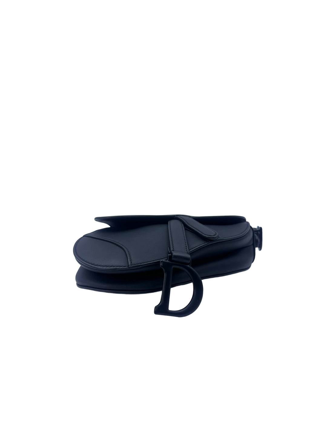 Christian Dior So Black Leather Small Size Saddle Bag DR566