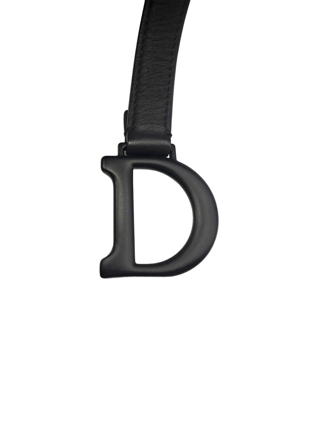 Christian Dior So Black Leather Small Size Saddle Bag DR566