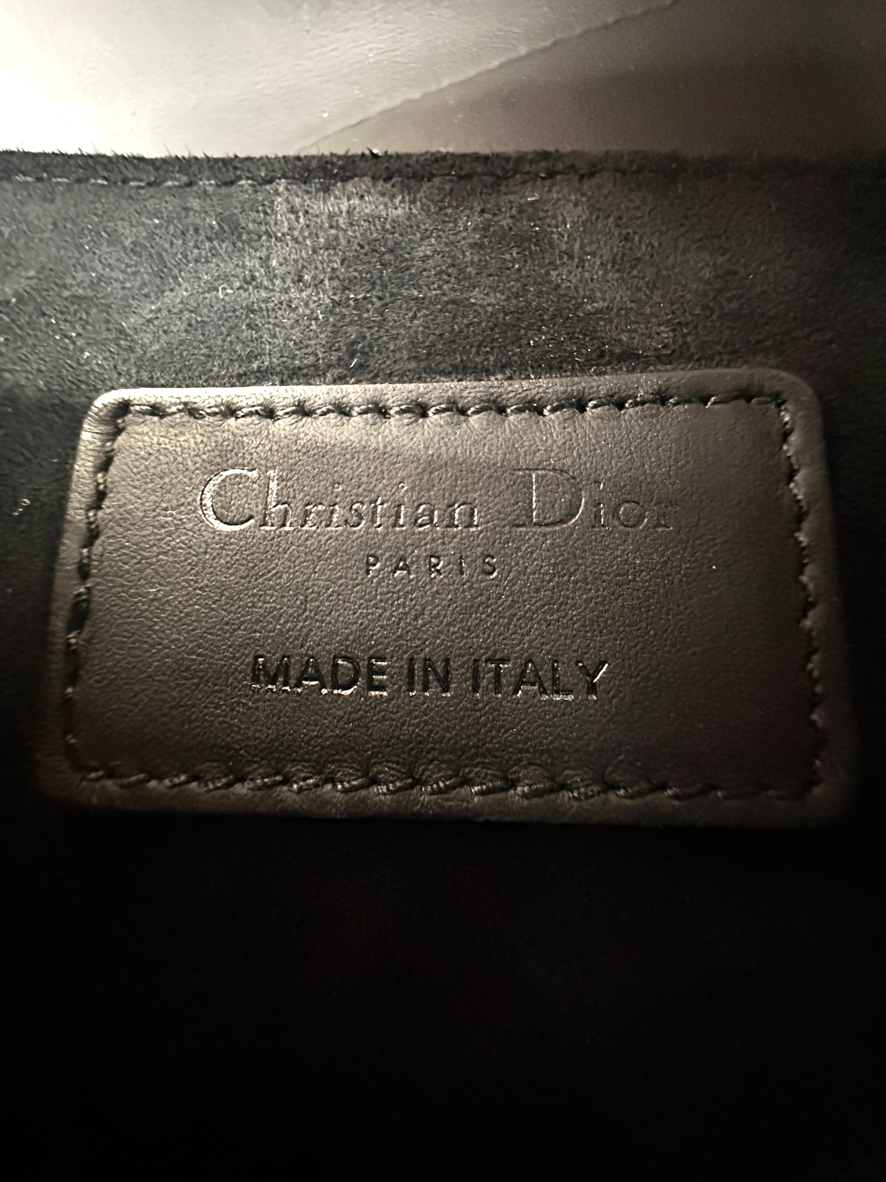 Christian Dior So Black Leather Small Size Saddle Bag DR566
