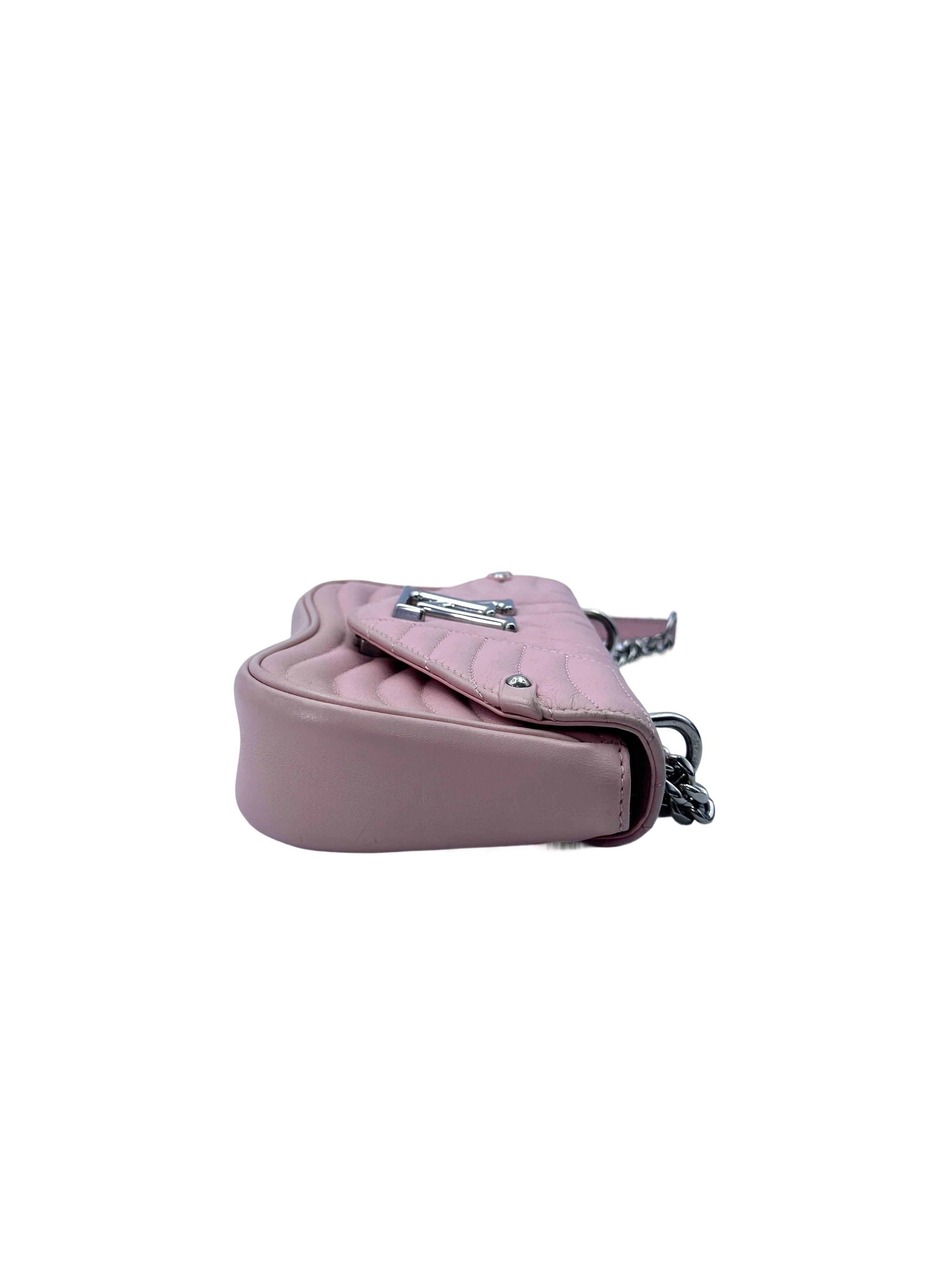Louis Vuitton New Wave Pink Chevron Quilted Leather Shoulder Bag LV2161