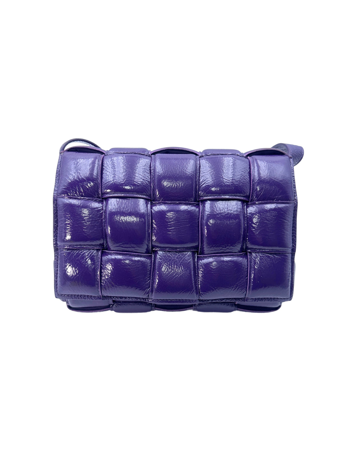Bottega Veneta Padded Cassette Purple Leather Shoulder Bag BV110