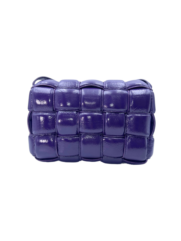 Bottega Veneta Padded Cassette Purple Leather Shoulder Bag BV110