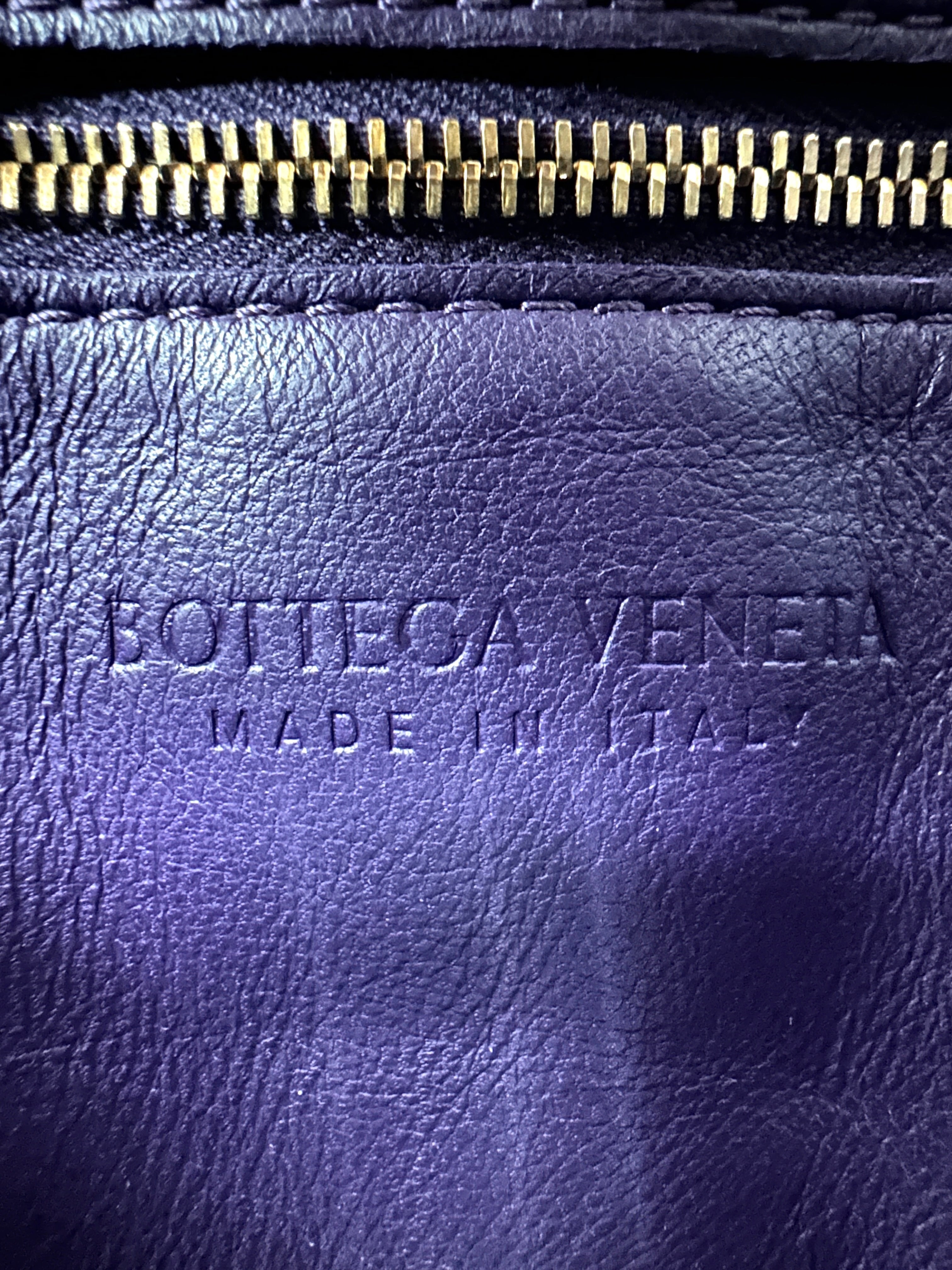 Bottega Veneta Padded Cassette Purple Leather Shoulder Bag BV110