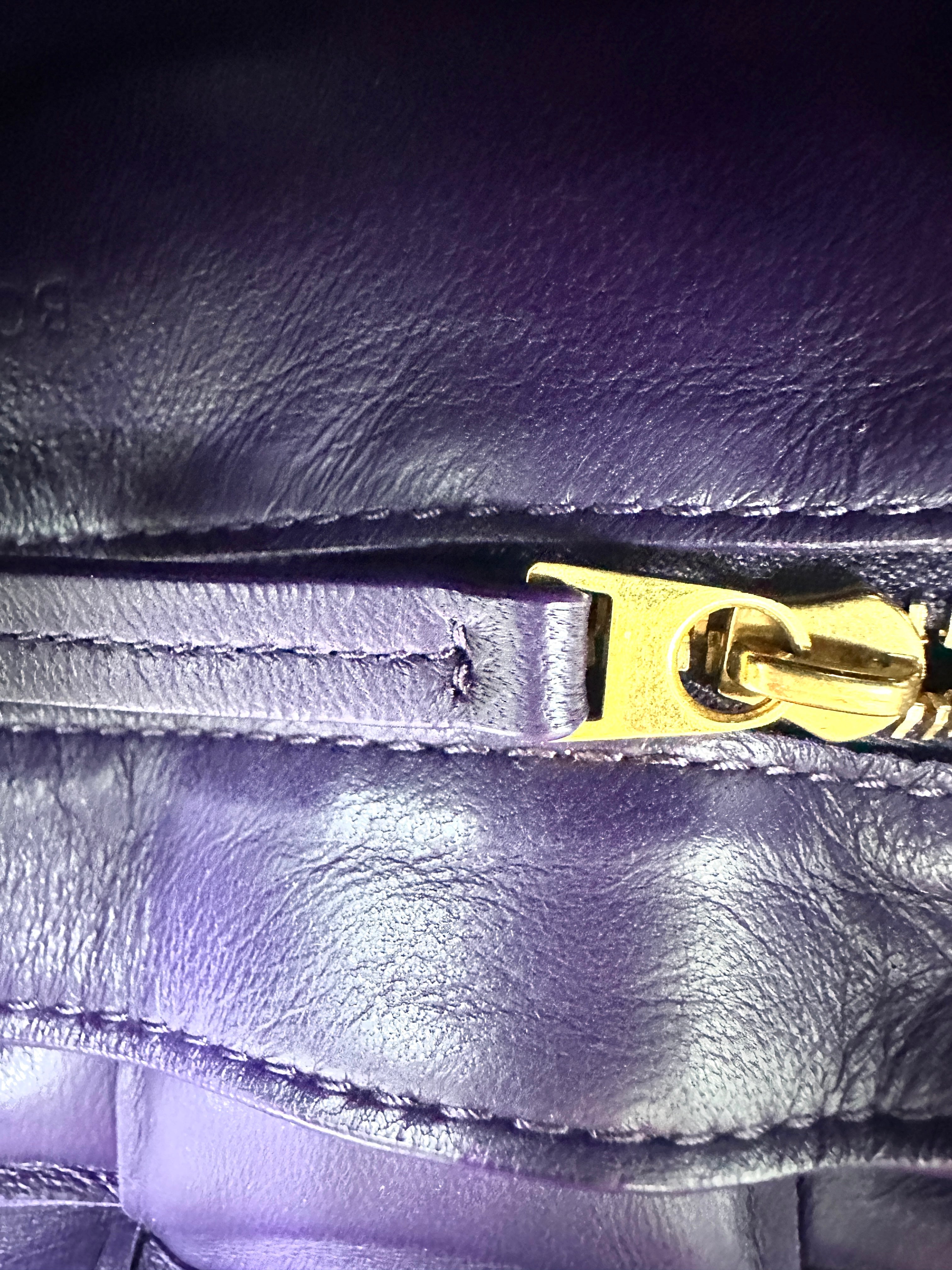Bottega Veneta Padded Cassette Purple Leather Shoulder Bag BV110