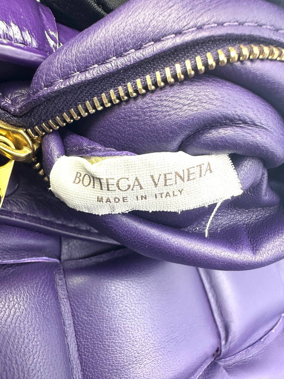 Bottega Veneta Padded Cassette Purple Leather Shoulder Bag BV110