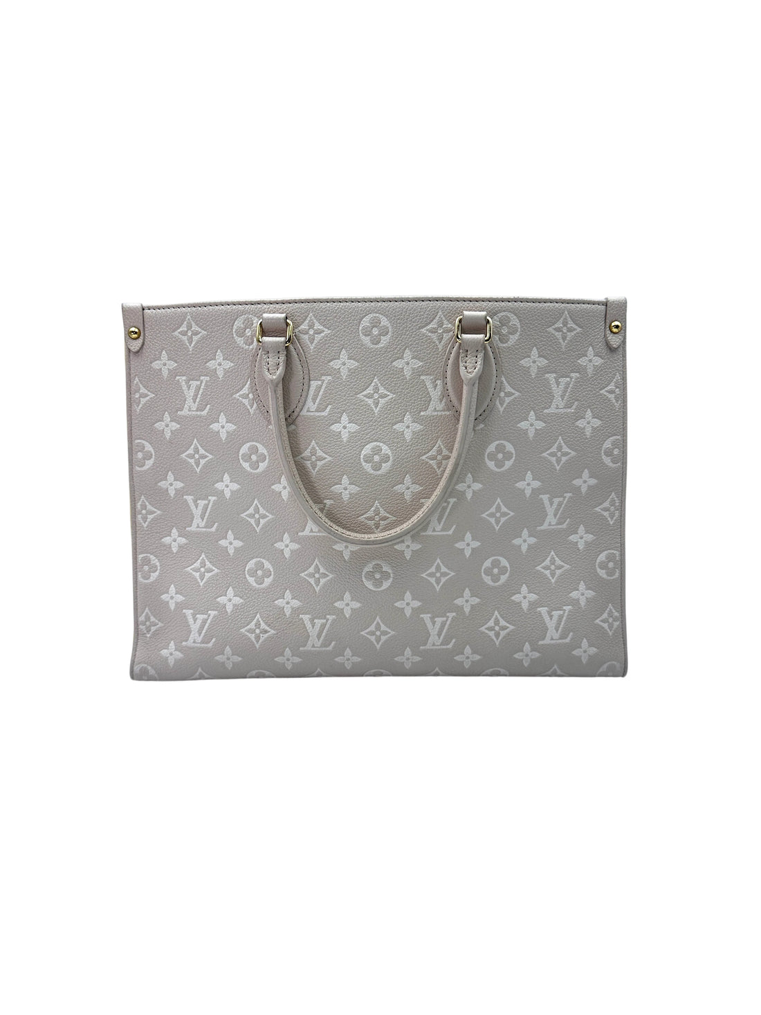 Louis Vuitton "Spring In The City" OnTheGo MM Beige Monogram Empreinte Tote Handle Bag LV2174