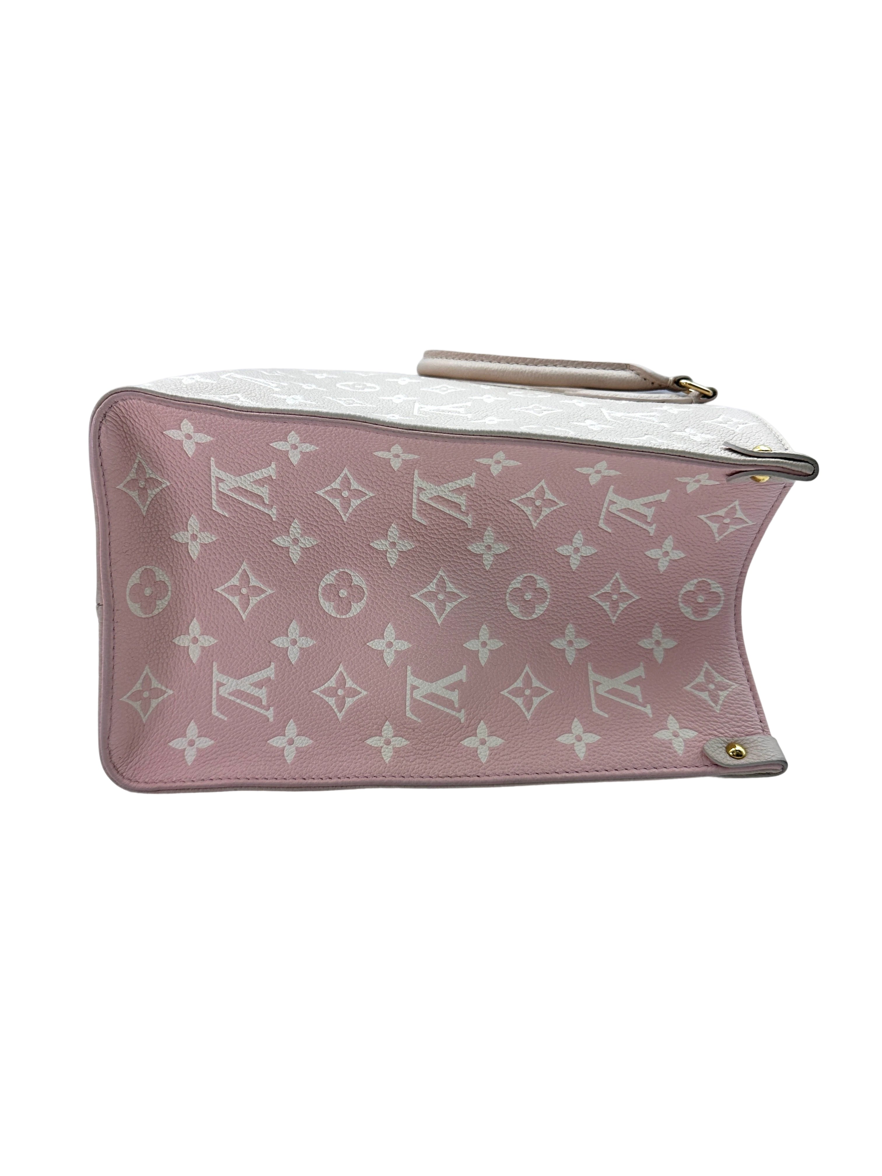 Louis Vuitton "Spring In The City" OnTheGo MM Beige Monogram Empreinte Tote Handle Bag LV2174