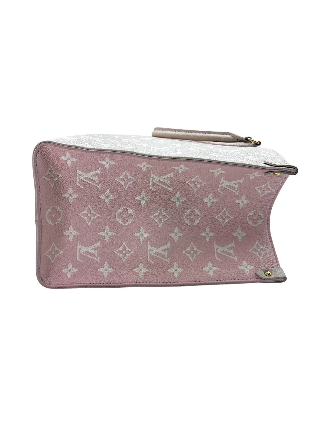 Louis Vuitton "Spring In The City" OnTheGo MM Beige Monogram Empreinte Tote Handle Bag LV2174
