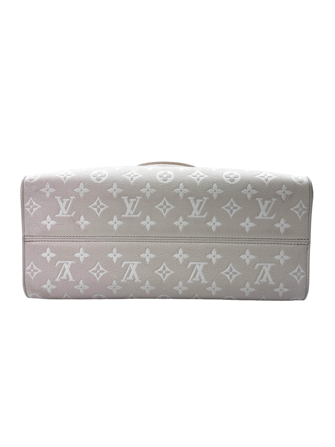 Louis Vuitton "Spring In The City" OnTheGo MM Beige Monogram Empreinte Tote Handle Bag LV2174