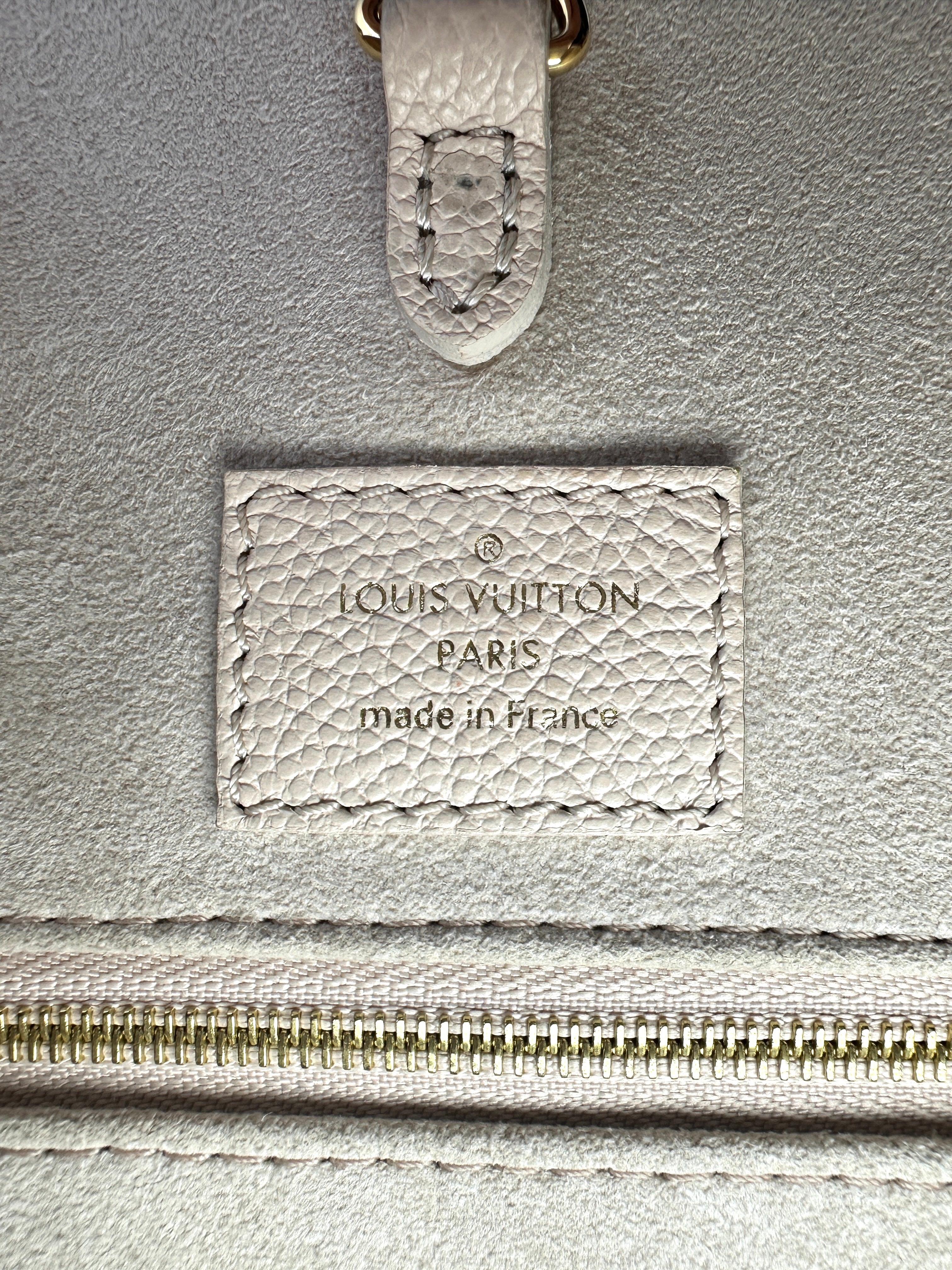 Louis Vuitton "Spring In The City" OnTheGo MM Beige Monogram Empreinte Tote Handle Bag LV2174