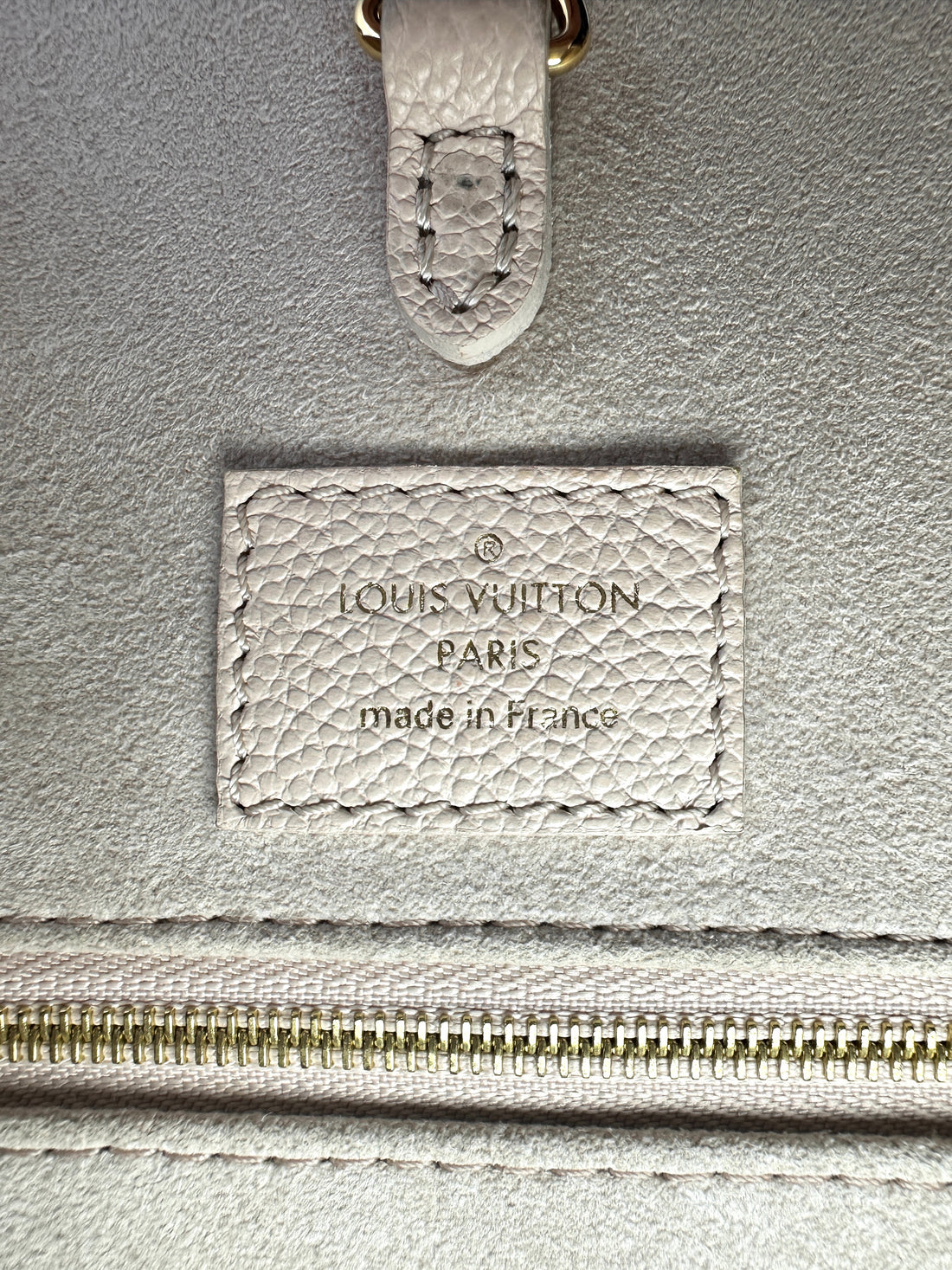 Louis Vuitton "Spring In The City" OnTheGo MM Beige Monogram Empreinte Tote Handle Bag LV2174