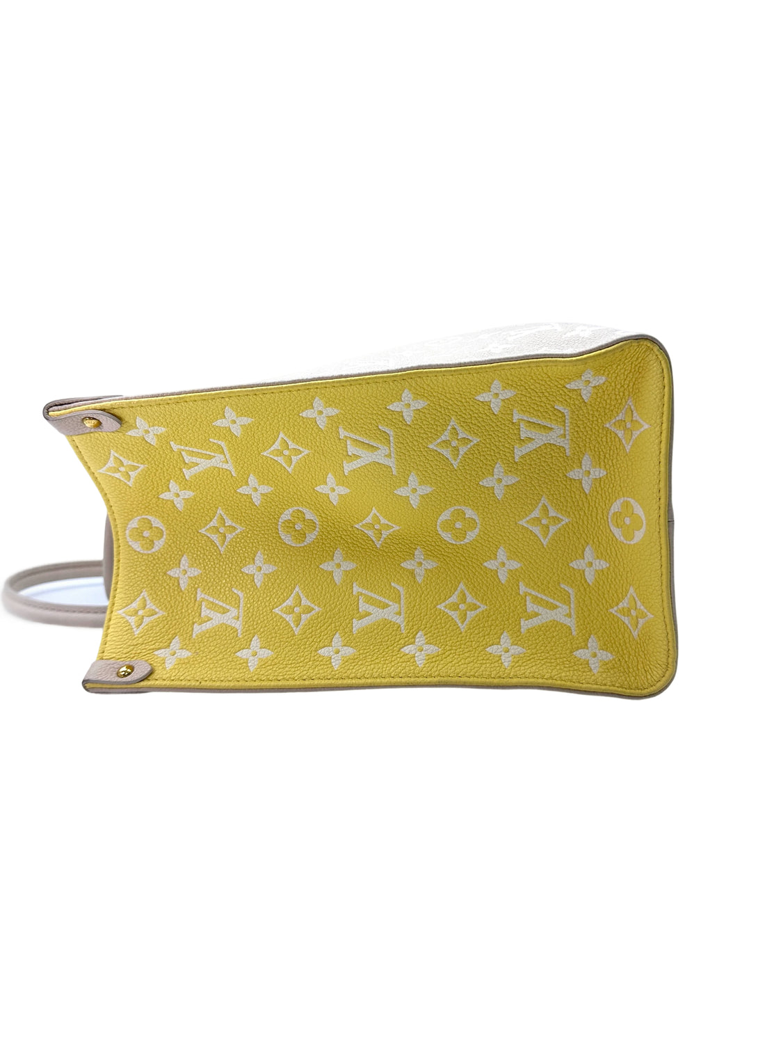 Louis Vuitton "Spring In The City" OnTheGo MM Beige Monogram Empreinte Tote Handle Bag LV2174