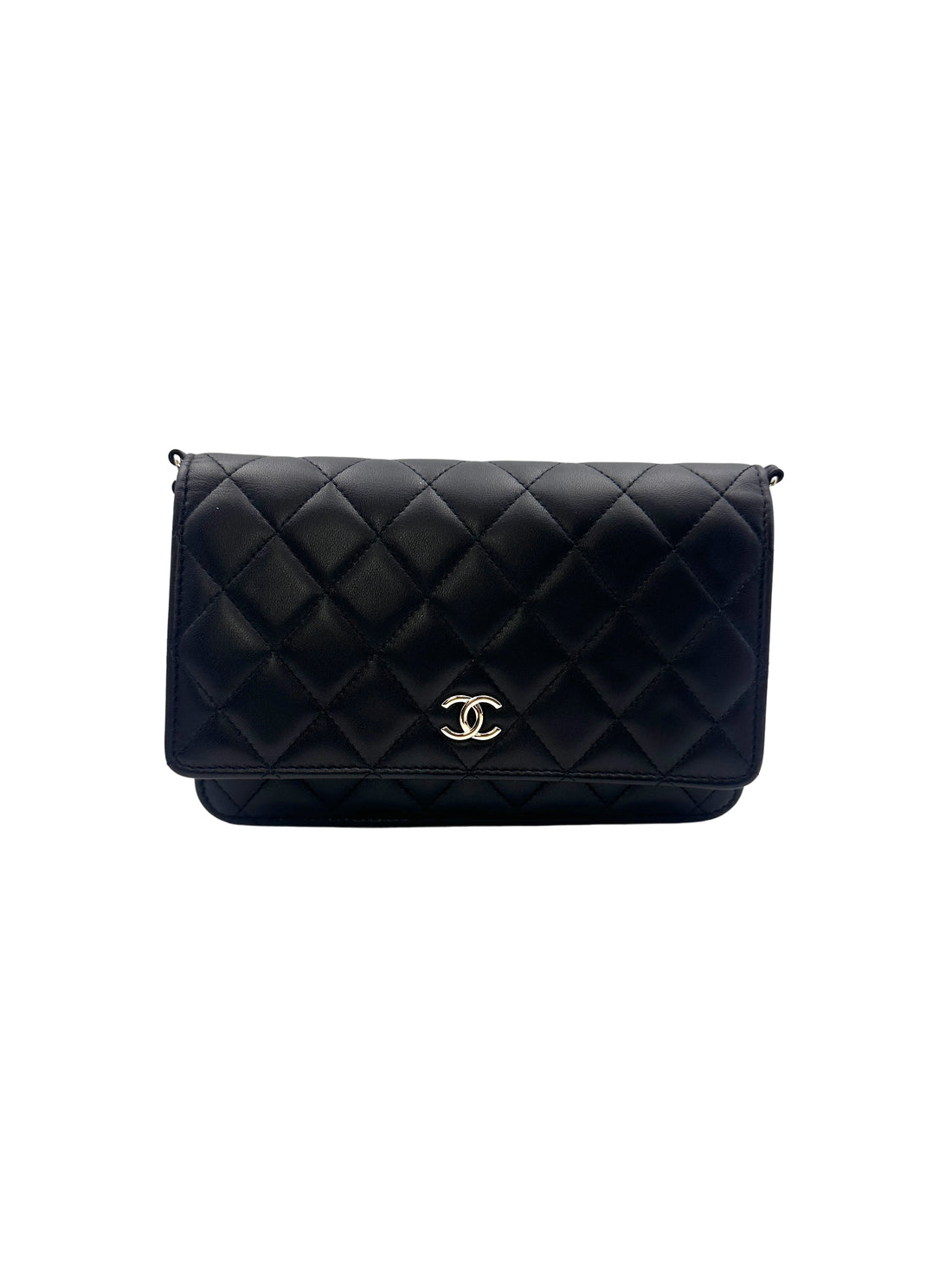 Chanel Black Quilted Leather Pearl Chain Wallet On Chain(HL***P9) CC1563
