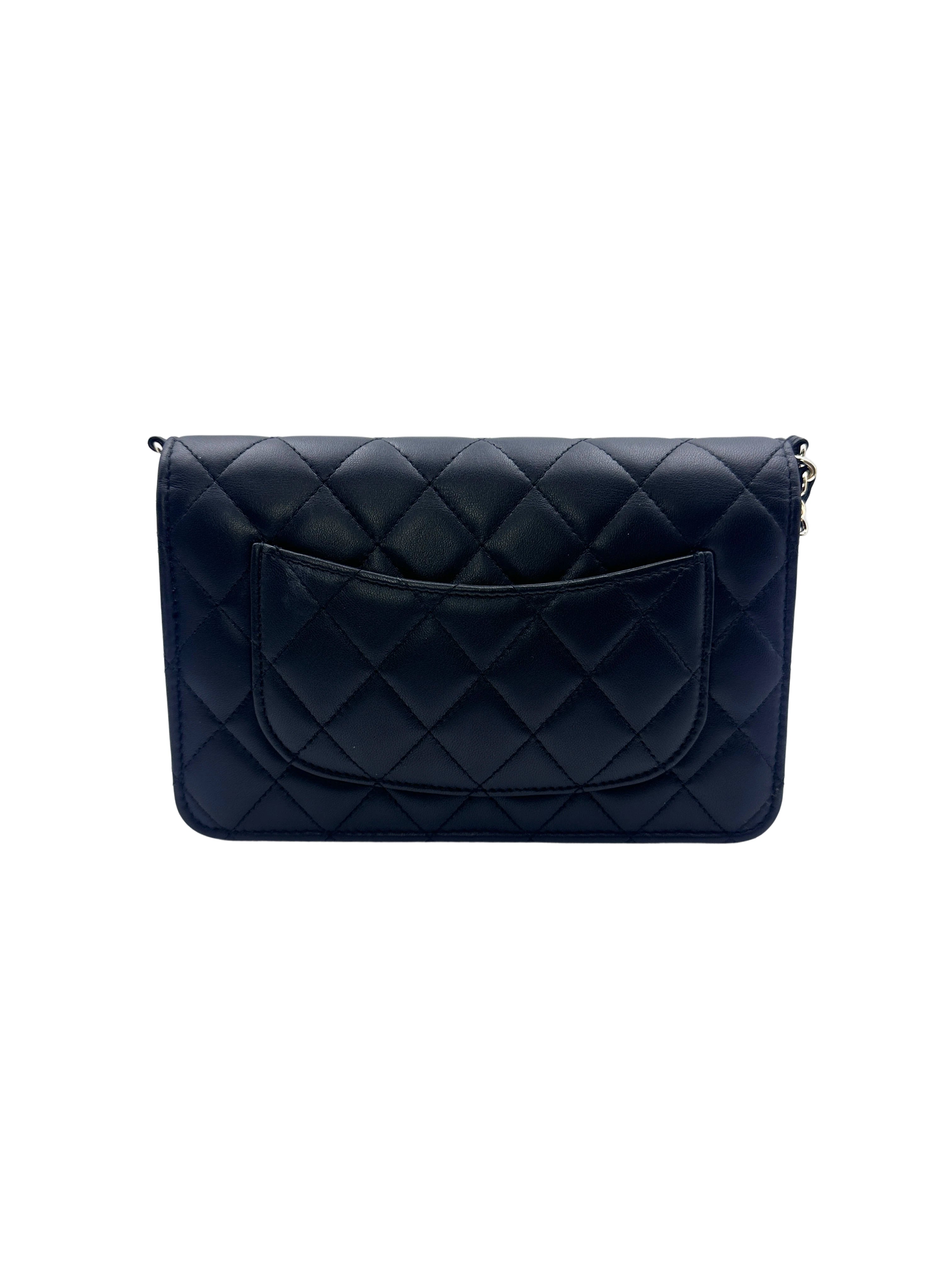 Chanel Black Quilted Leather Pearl Chain Wallet On Chain(HL***P9) CC1563