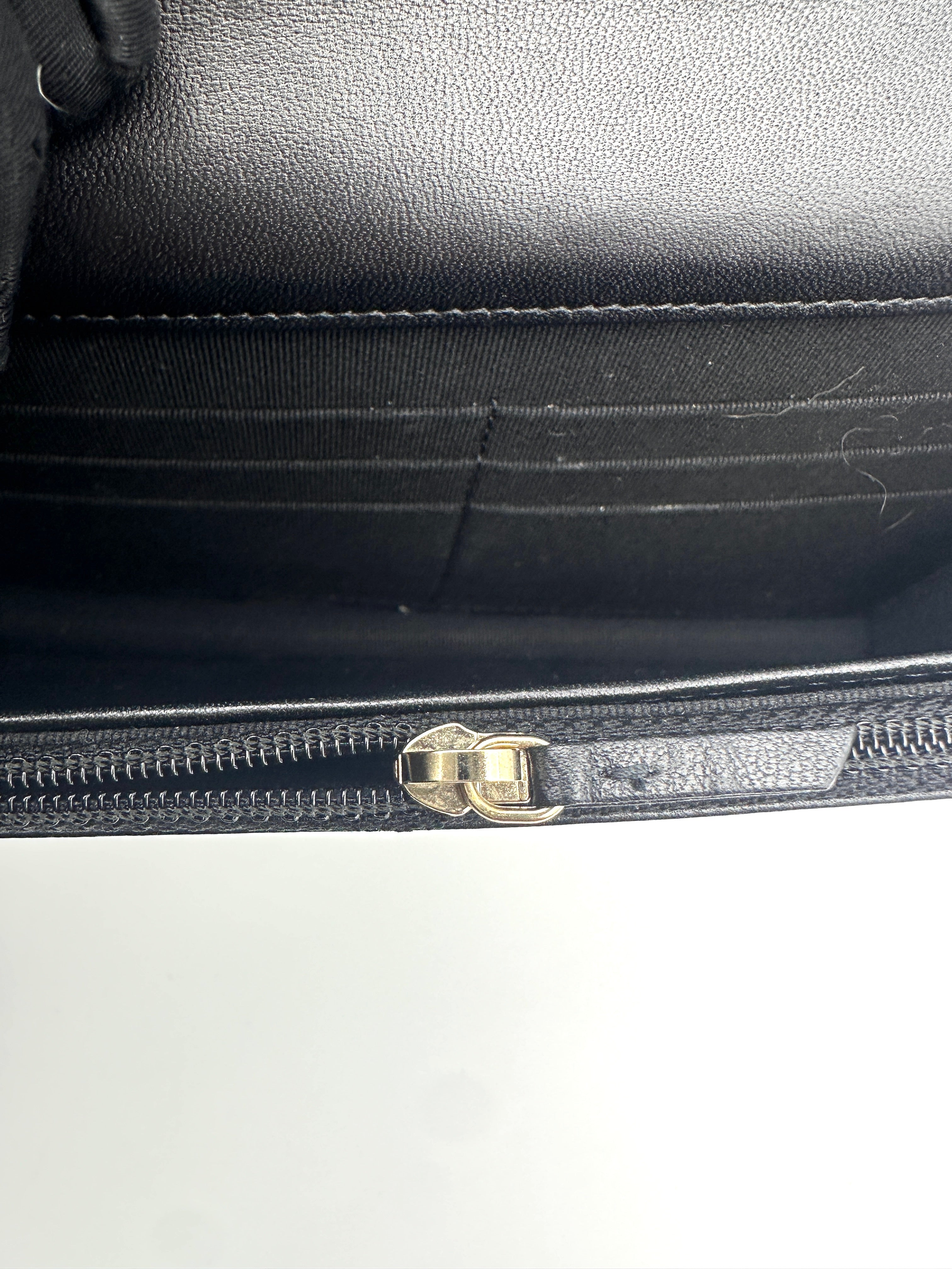 Chanel Black Quilted Leather Pearl Chain Wallet On Chain(HL***P9) CC1563