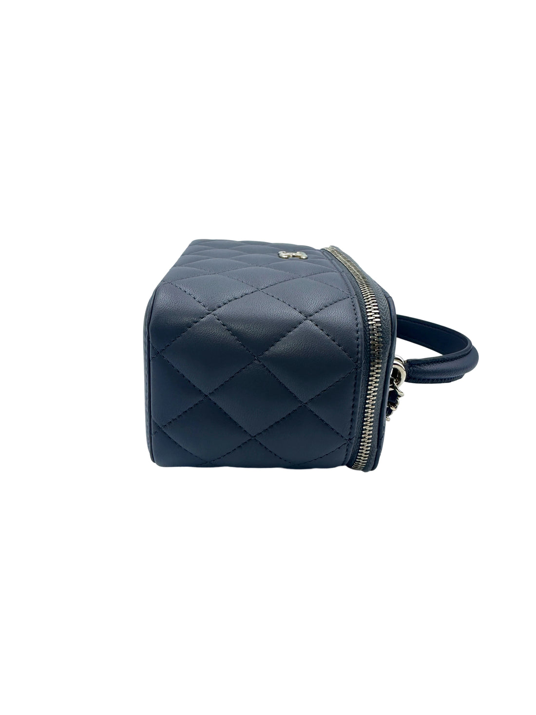 Chanel Grey Quilted Lambskin Top Handle Vanity Case(N5***T5) CC1559