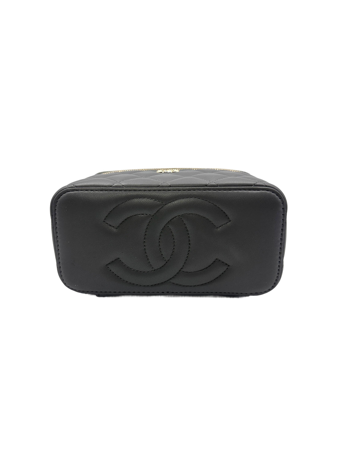 Chanel Grey Quilted Lambskin Top Handle Vanity Case(N5***T5) CC1559